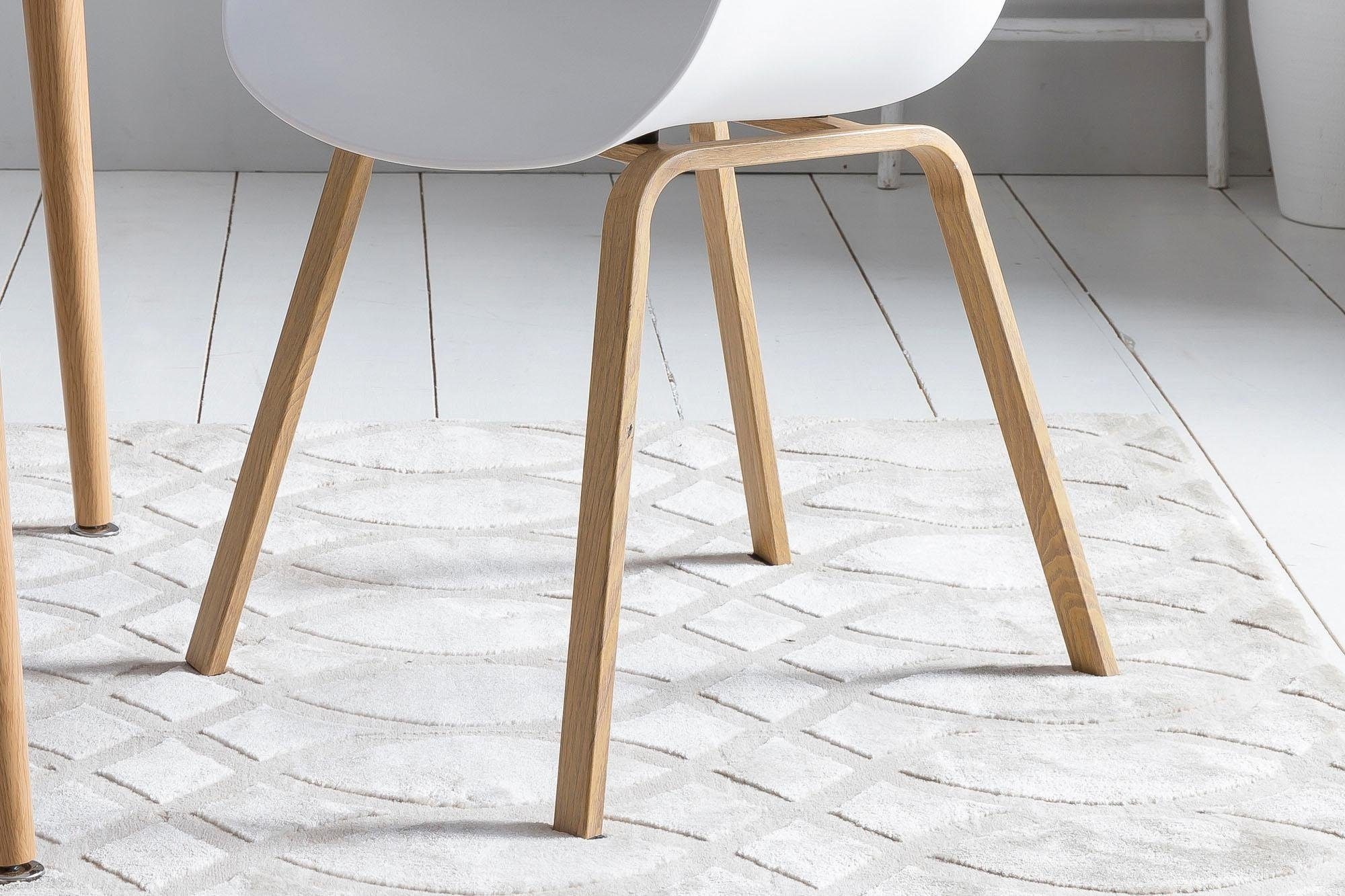 SalesFever Schalenstuhl, (Set), 2 St., Metallbeine in Holzoptik