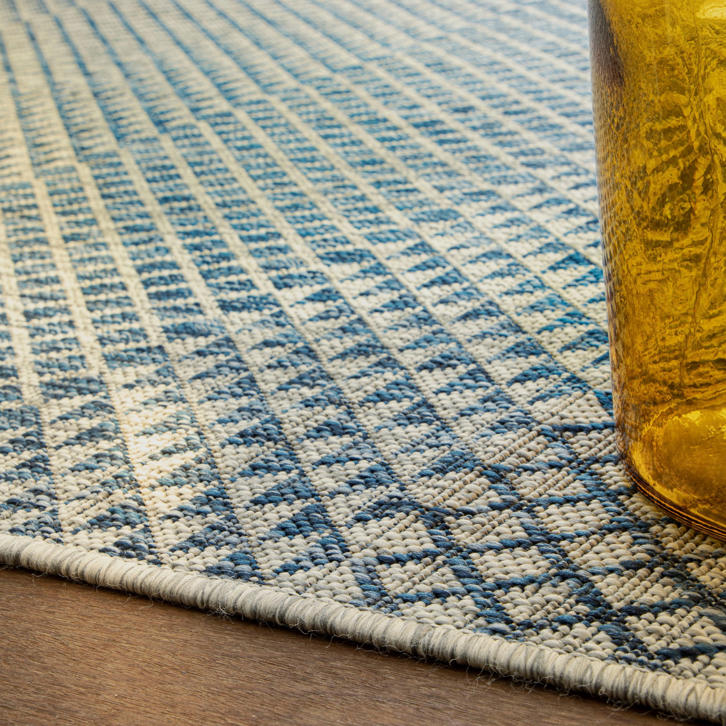 Obsession Teppich »My Nordic 877«, rechteckig, 0,5 mm Höhe, Flachgewebe, modernes kariertes Design, In- und Outdoor geeignet