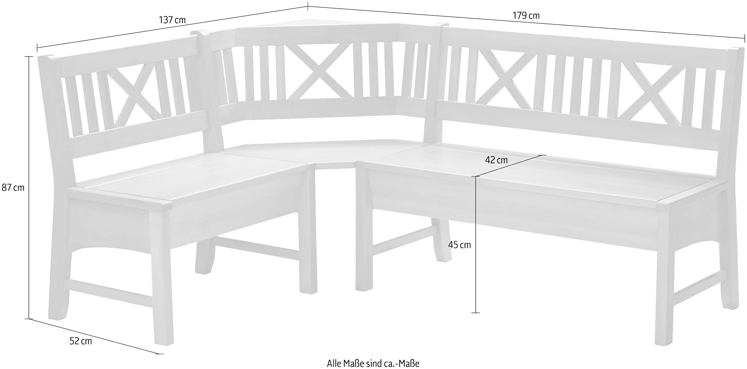 massivline&more Banc coffre »Bodensee« structure en bois massif, coussins d'assise amovibles
