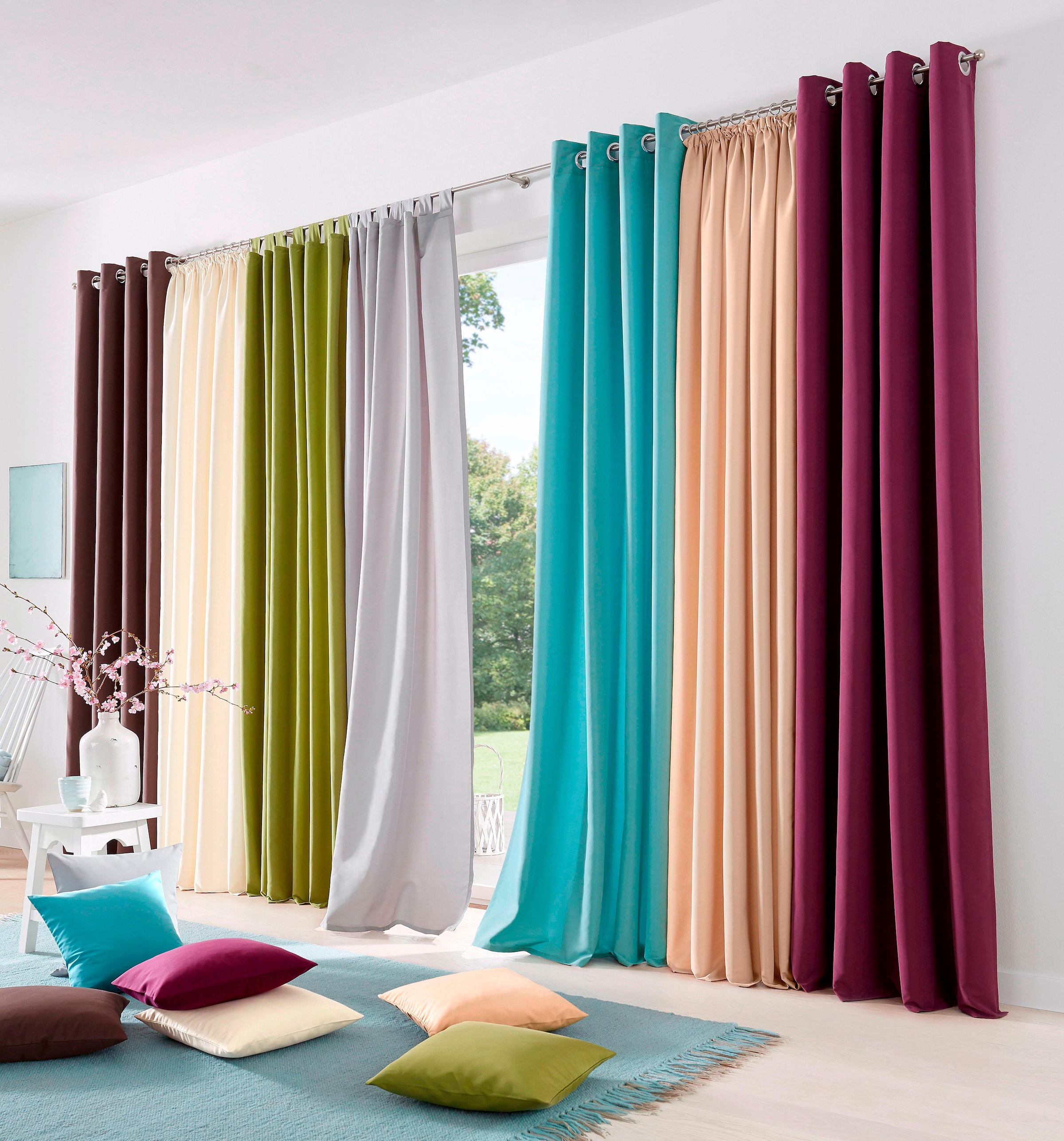 my home Vorhang einfarbig, St.), (2 pflegeleichte Mikrofaser-Qualität »Raja«, 2er-Set