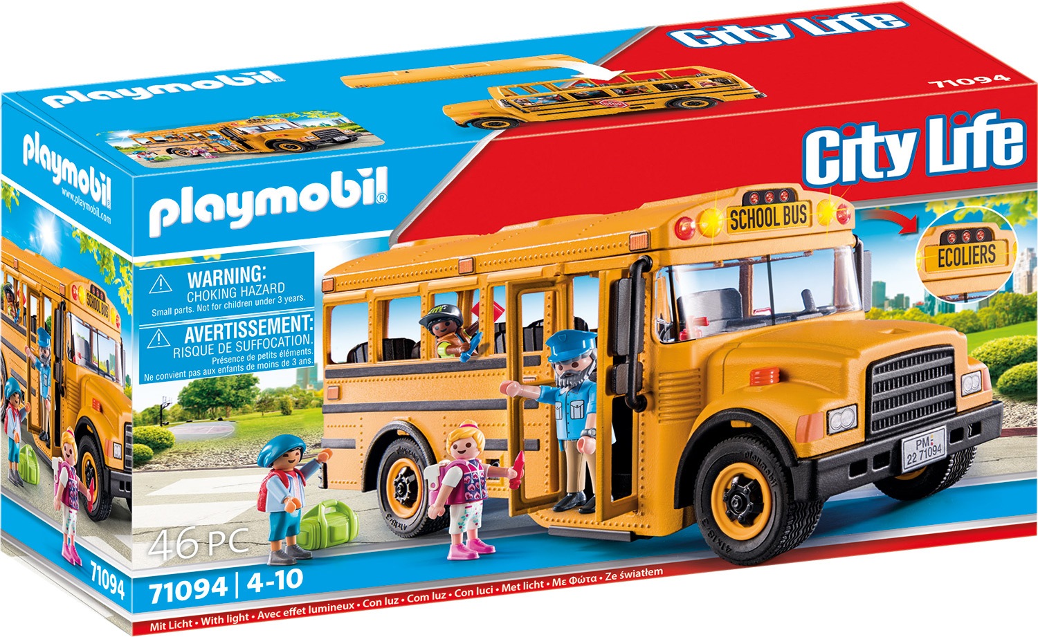 Image of Playmobil® Konstruktions-Spielset »US Schulbus (71094), City Life«, (46 St.), mit Lichteffekten; Made in Europe bei Ackermann Versand Schweiz