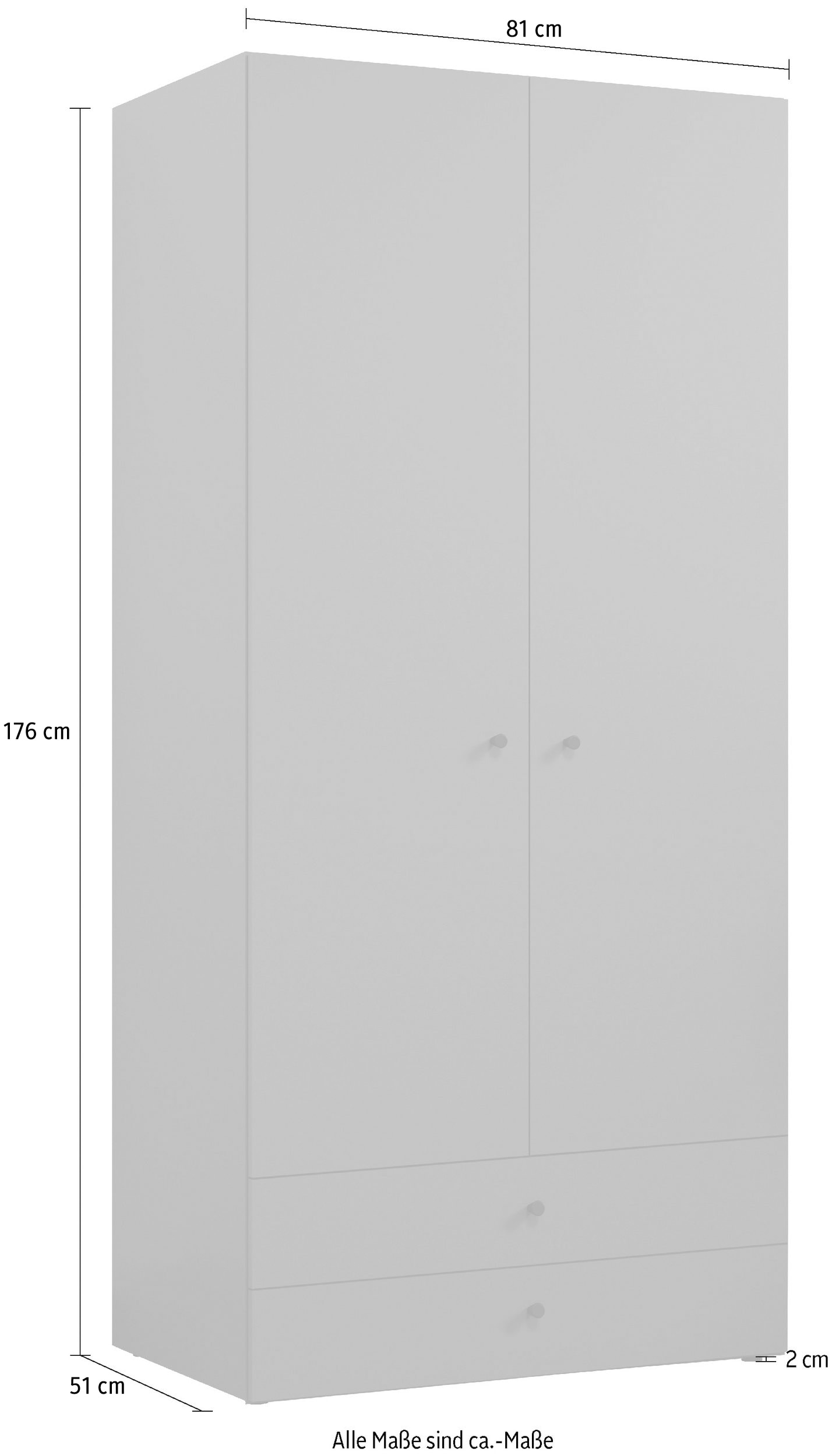 INOSIGN Armoires à vêtements »Jersey Schlafzimmerschrank Garderobe Bestseller Schrank« Drehtürenschrank mit modernen Griffen Otto´s Choice, 1 cuis tlg. Drehtürenschrank mit 2 Schubladen - (B/T/H) 85/52/188 cm