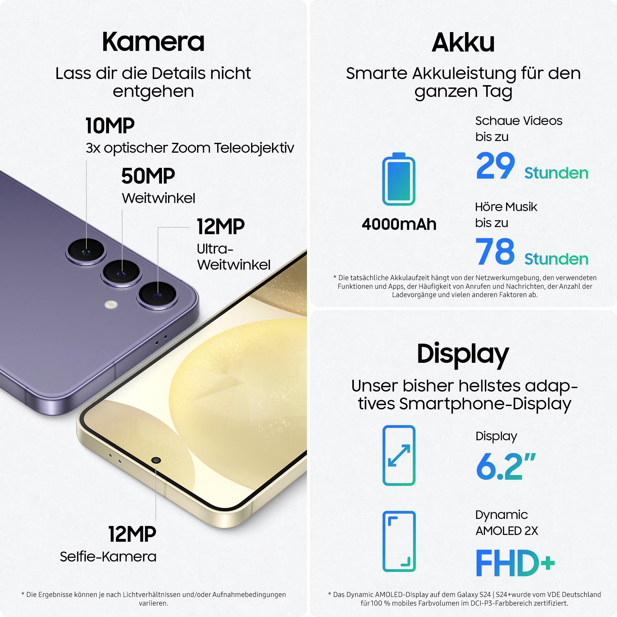 Samsung Smartphone »Galaxy S24«, Amber Yellow, AI-Funktionen