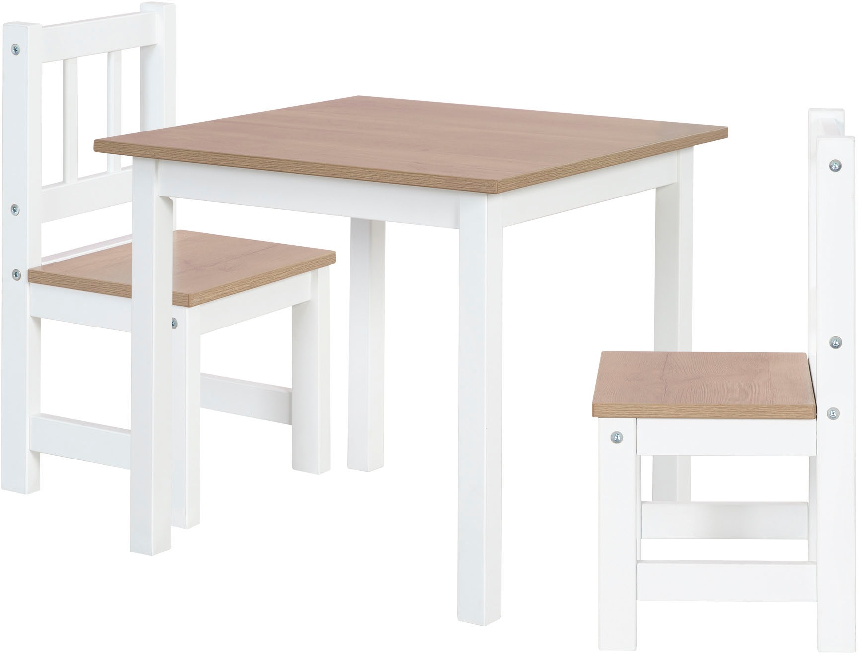 Image of roba Kindersitzgruppe "Woody, Holzdekor/weiss" 3 Stk. tlg.