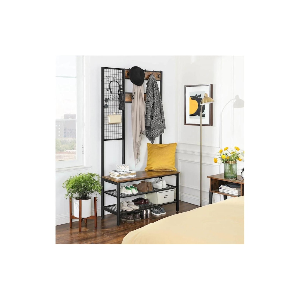 VASAGLE Garderobenständer »Graderobe mit Sitzbank und Haken«