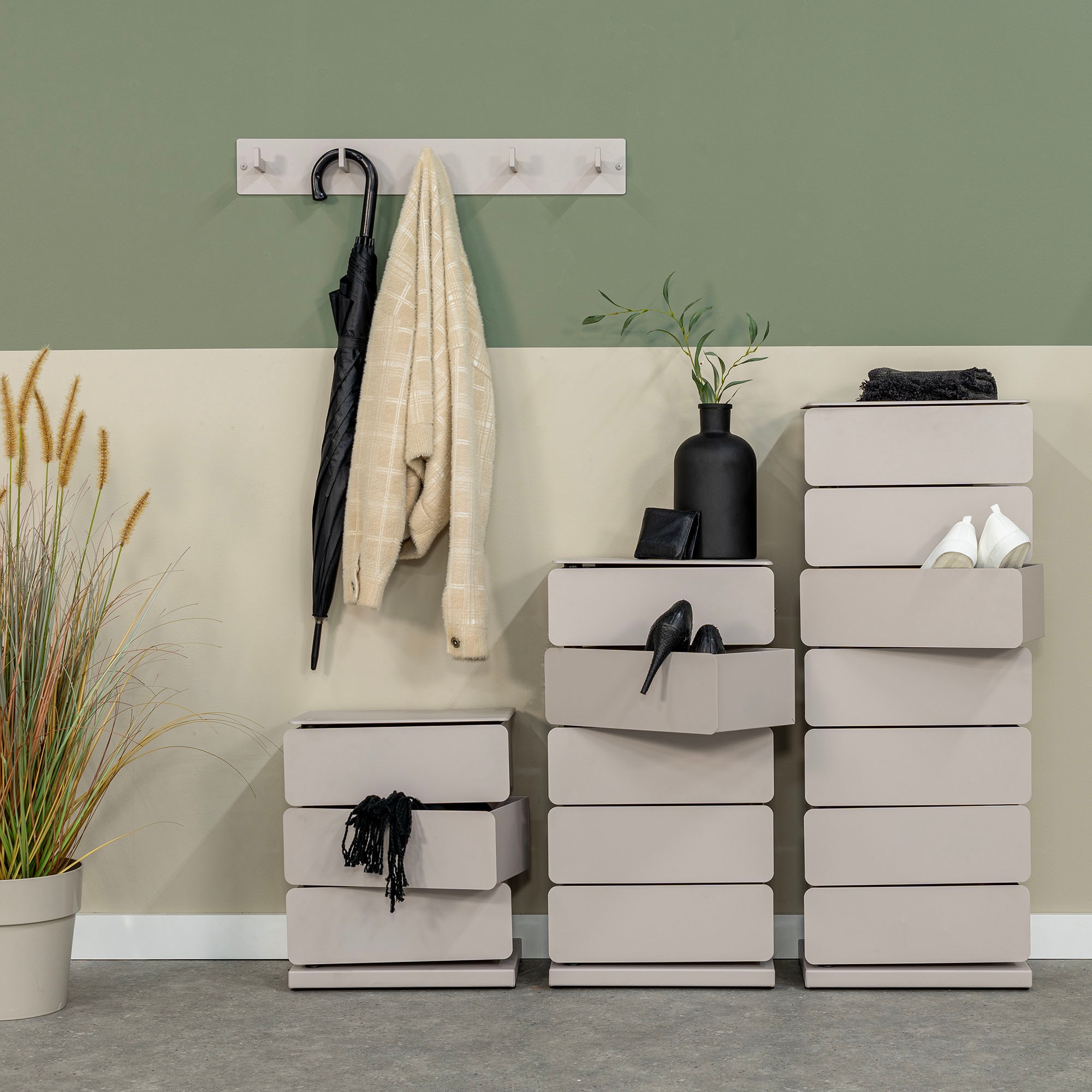 Spinder Design Commode »JOEY 7« Armoire à chaussures en acier et armoire de rangement en 1
