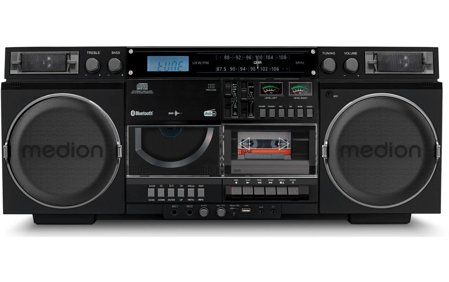 Medion® CD-Radiorecorder »LIFE P66538 Retro-Boombox«, (Digitalradio (DAB+)-FM-Tuner)