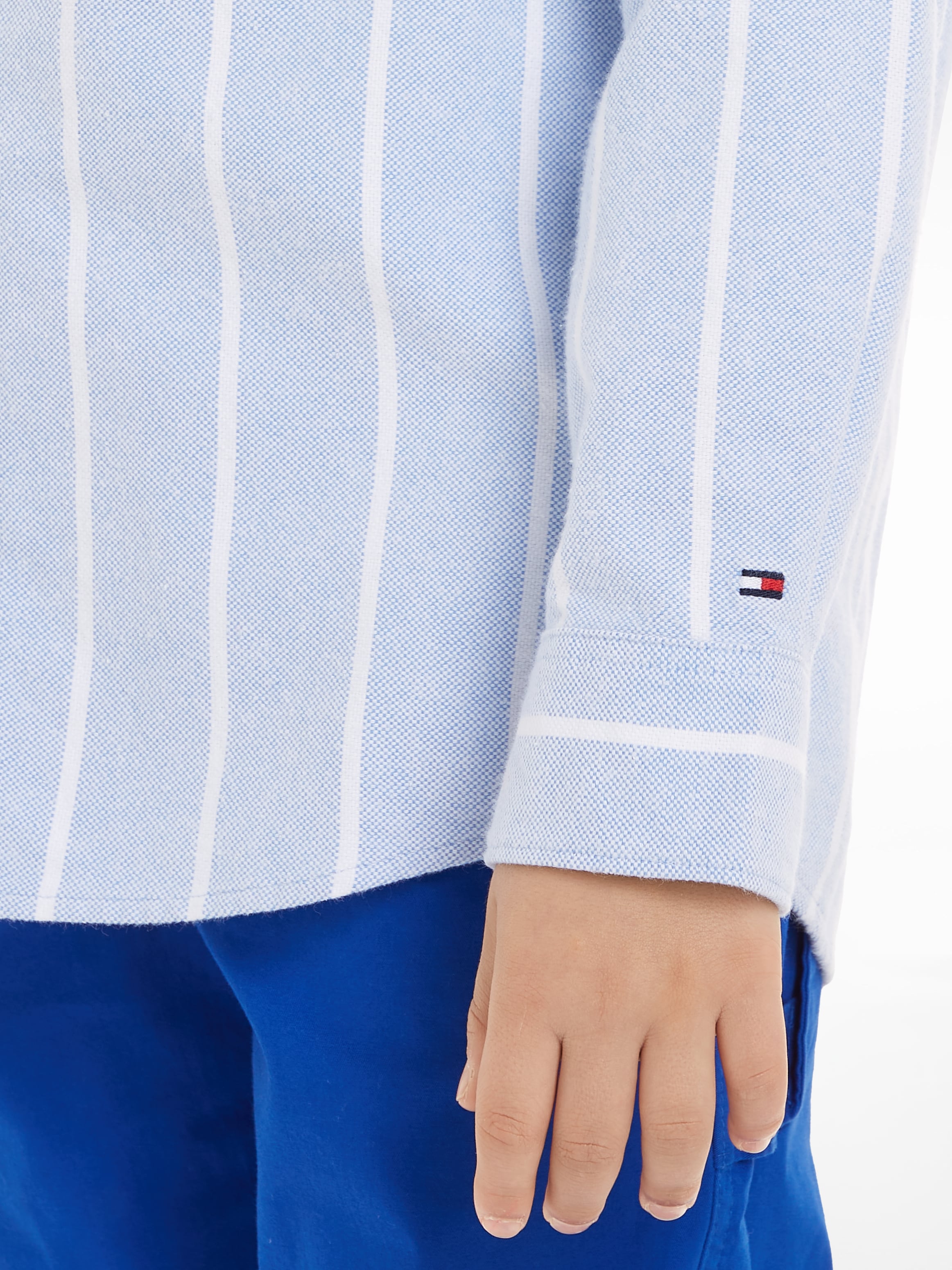 Tommy Hilfiger Langarmhemd »MONOTYPE STRIPES SHIRT LS«, Kinder bis 16 Jahre mit Logoprägung