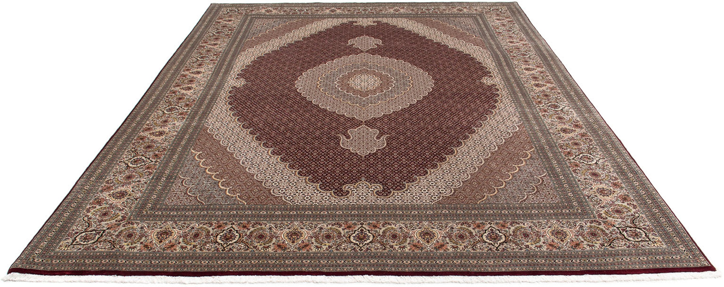 Image of morgenland Orientteppich »Perser - Täbriz - 353 x 253 cm - dunkelrot«, rechteckig, 10 mm Höhe, Wohnzimmer, Handgeknüpft, Einzelstück mit Zertifikat bei Ackermann Versand Schweiz