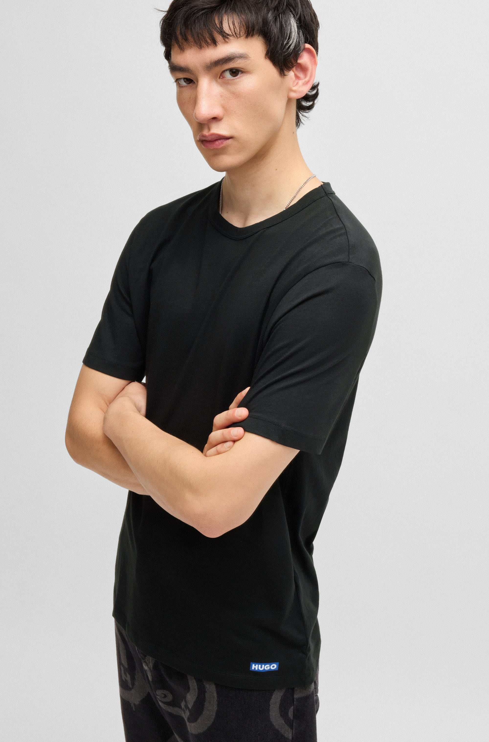 HUGO Blue T-Shirt »BLUE Naolo«, (Packung, 2 tlg.), mit kleinem Label am Saum