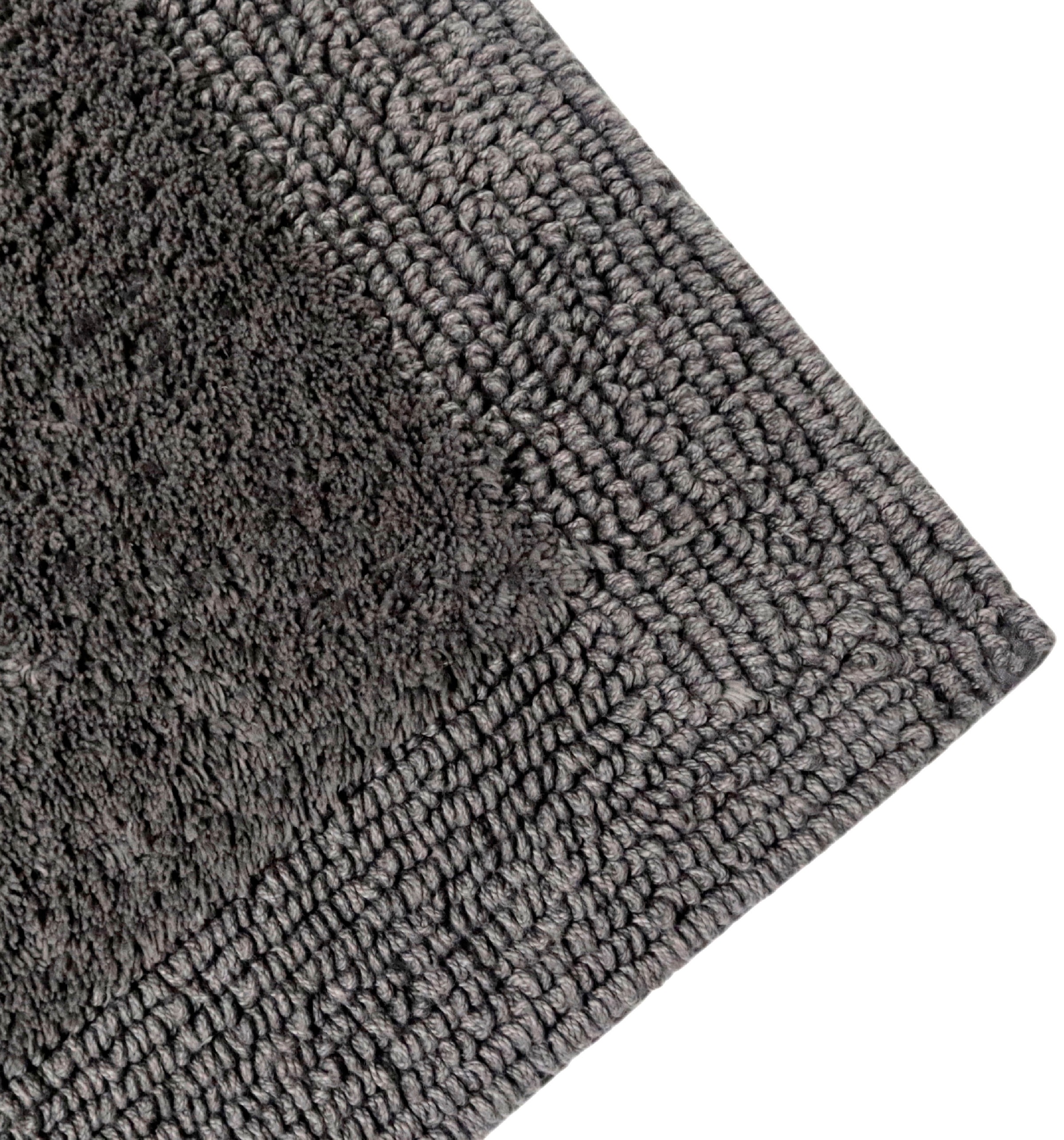 my home Badematte »Kapra, Badvorleger, Badezimmer Teppich«, beidseitig nutzbar-fussbodenheizungsgeeignet-strapazierfähig, mit Bordüre, Badteppich, Badematte, Baumwolle
