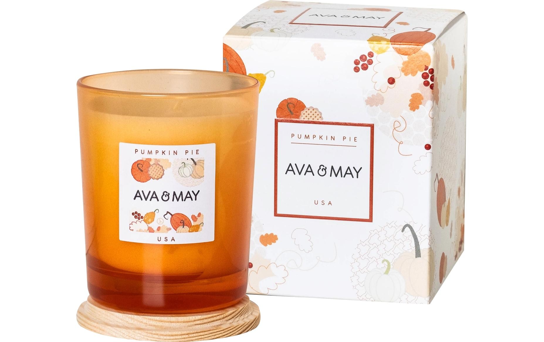AVA & MAY Duftkerze »Pumpkin pie 180 g«, Holzart: Buche (Schweden)