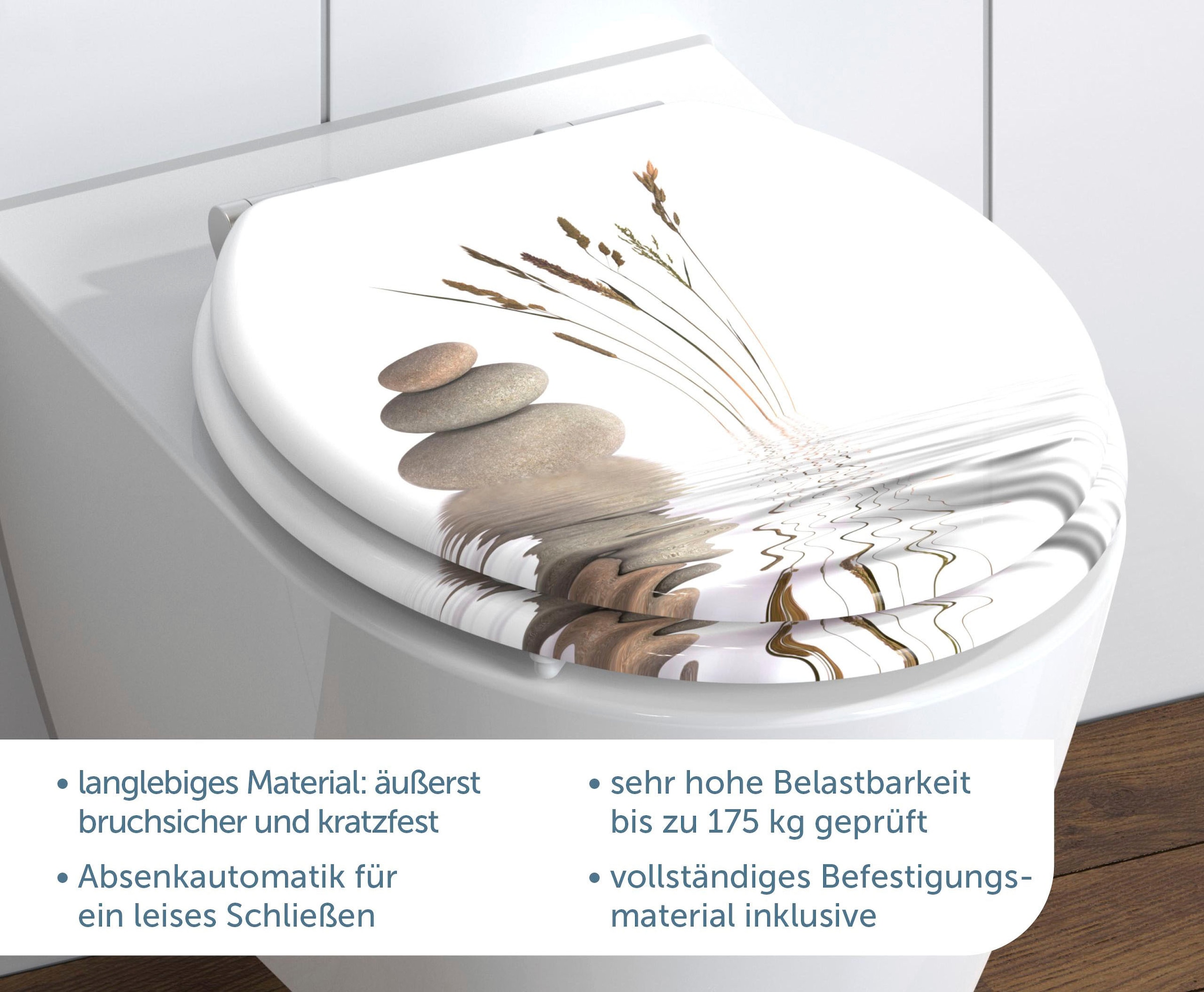 Schütte WC-Sitz »Balance«, mit Absenkautomatik und Holzkern, MDF