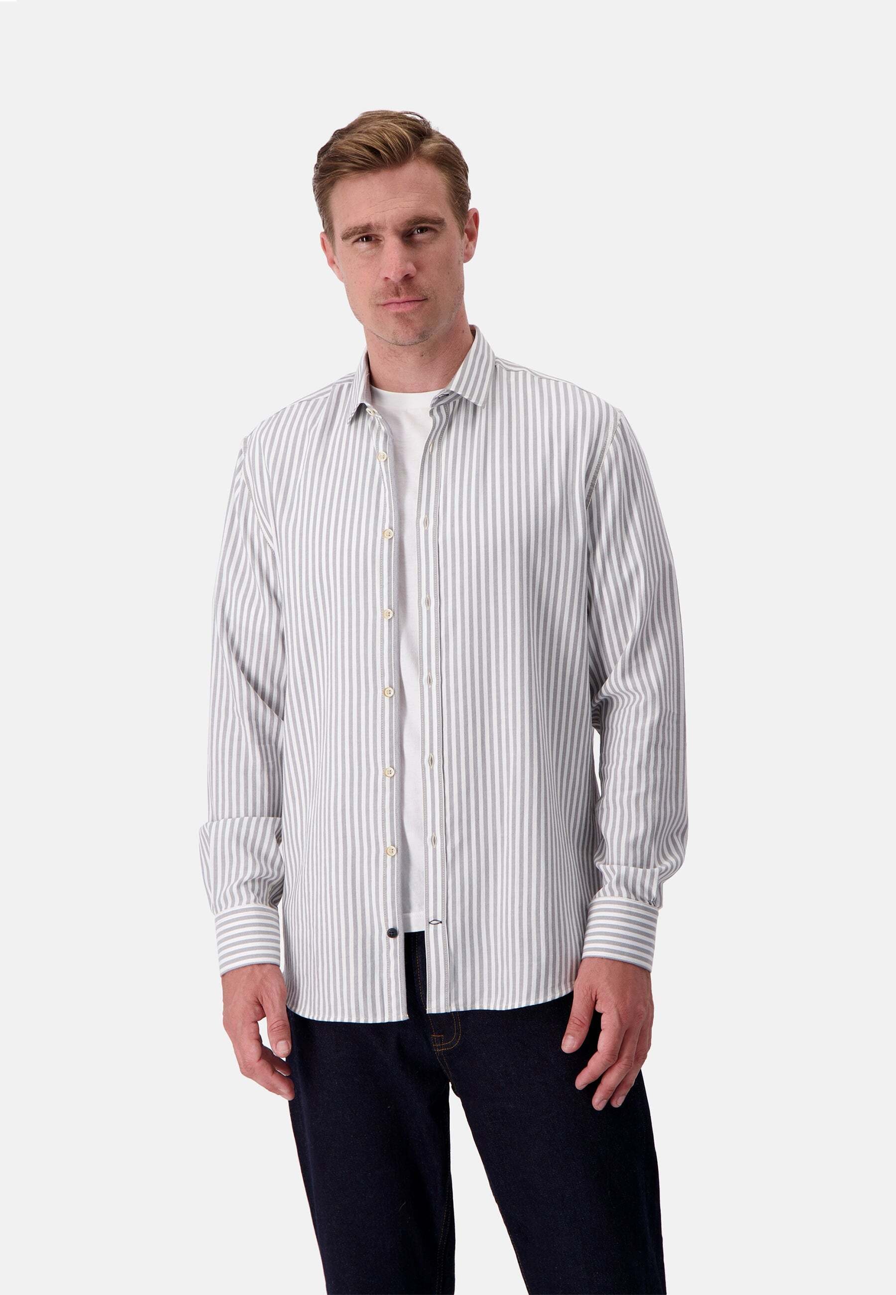 colours & sons Langarmhemd »colours & sons Langarmhemd Shirt Brushed Twill Stripes«