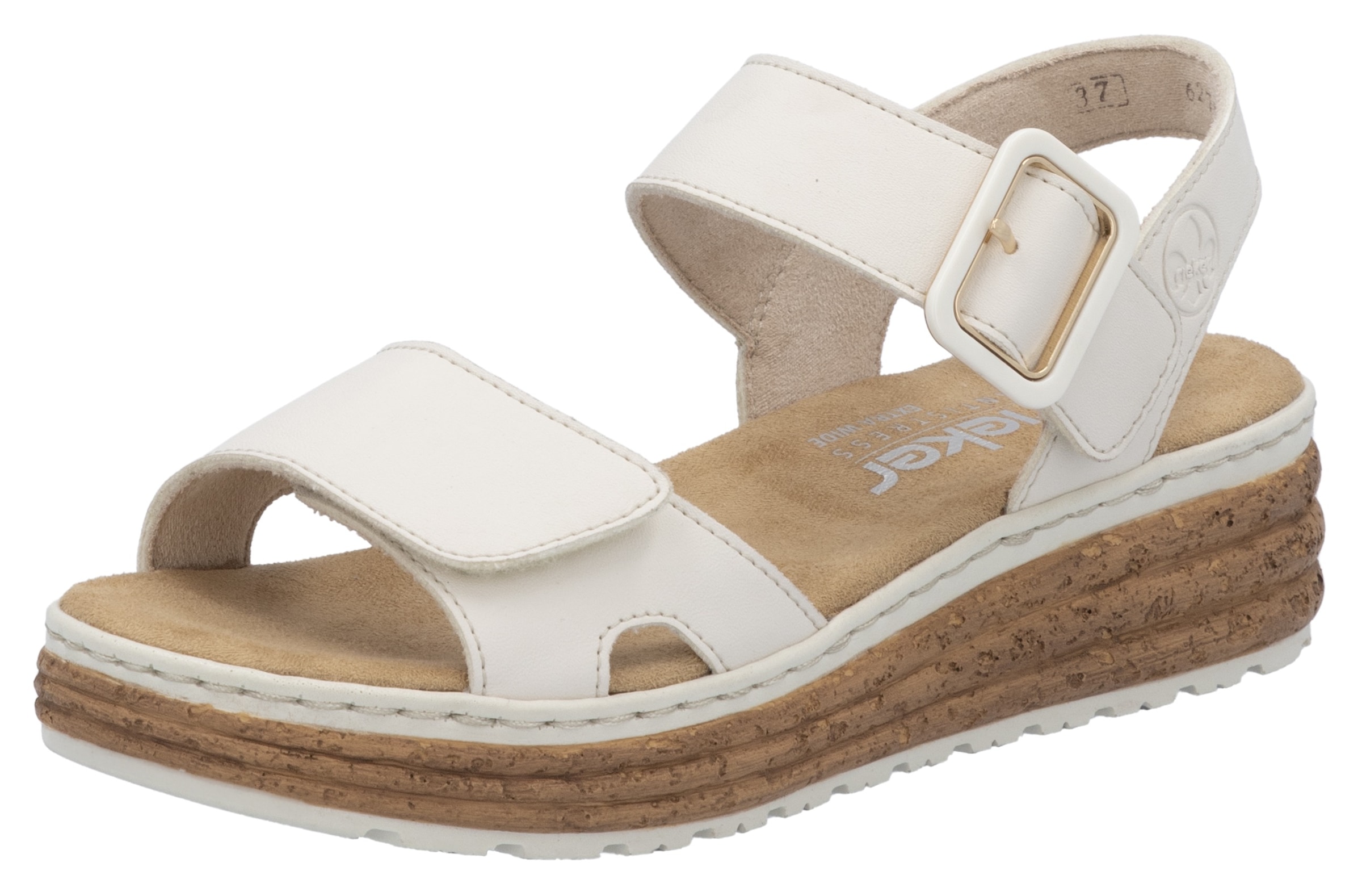 Image of Rieker Plateausandale Sandalette, Sommerschuh, Keilsandale mit praktischen Klettverschlüssen