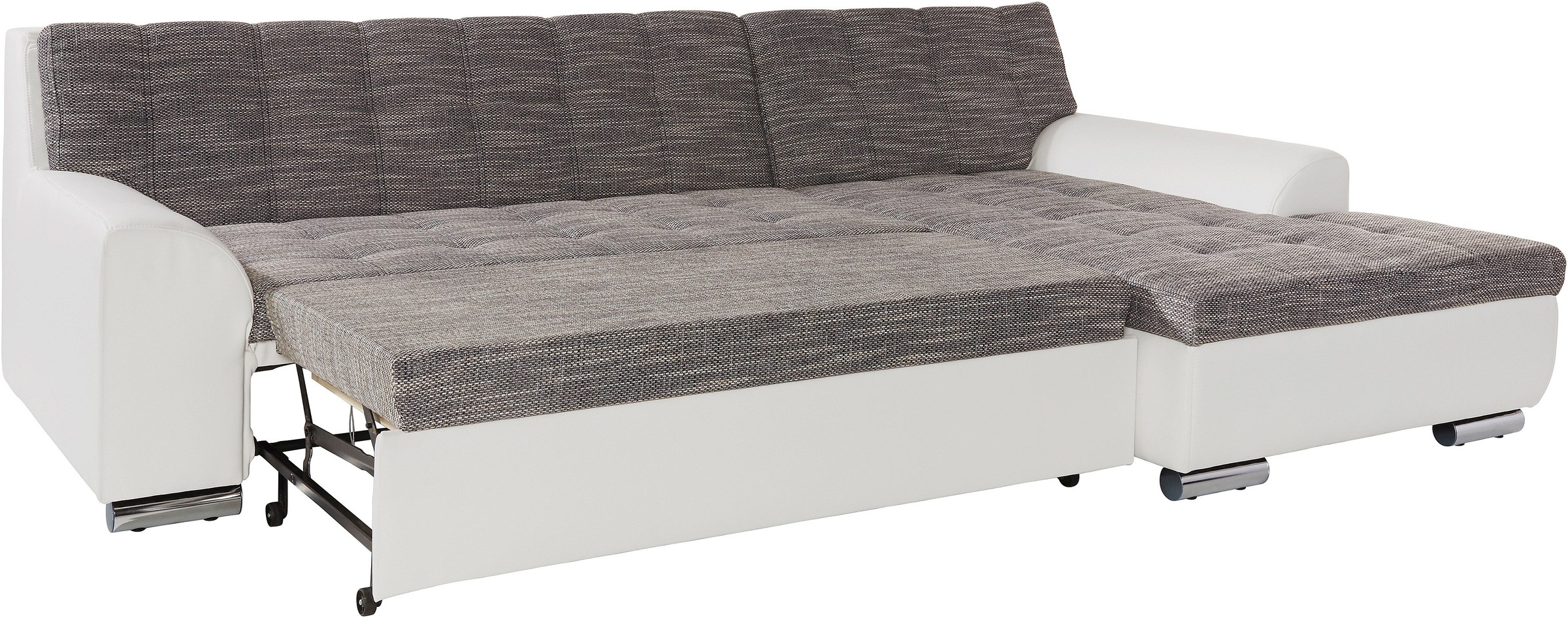 DOMO collection Ecksofa »Treviso viele Bezüge, auch in Cord, L-Form, B/T/H: 267/80/83 cm«, wahlweise mit Bettfunktion, incl. Zierkissen, hochwertige Steppung