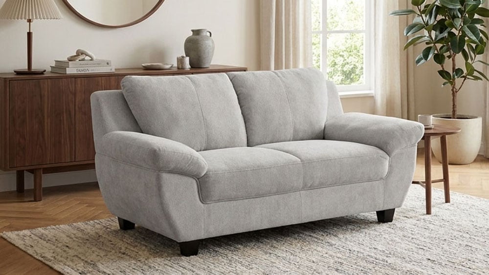GOODproduct 2-places »Silkeborg 161 cm, formschönes Sofa mit dunklen Füssen« en microfibre de luxe douce et facile d'entretien