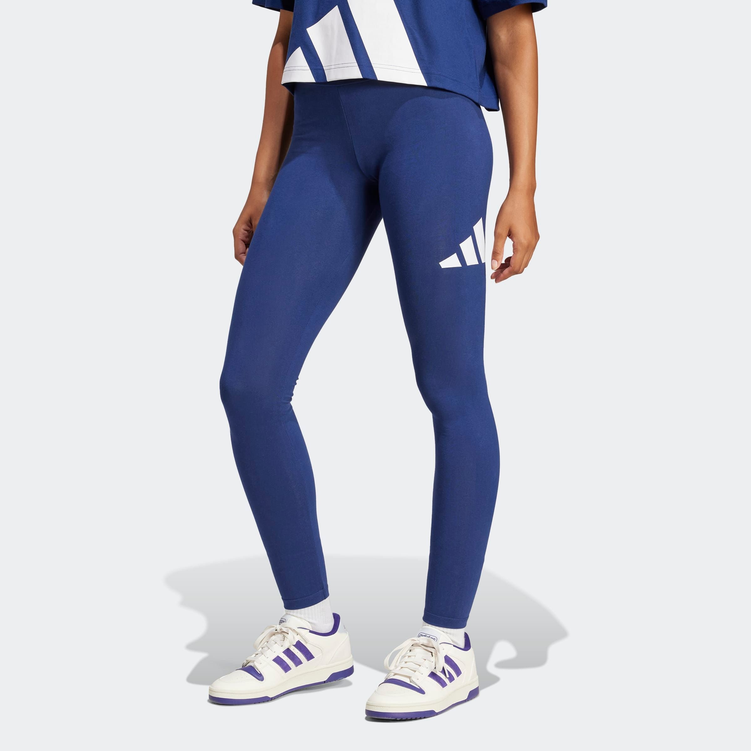 Image of adidas Sportswear Trainingstights "ESSENTIALS BIG LOGO COTTON LEGGINGS" mit hohem Bund, aus Baumwolle und Elasthan, stretchig