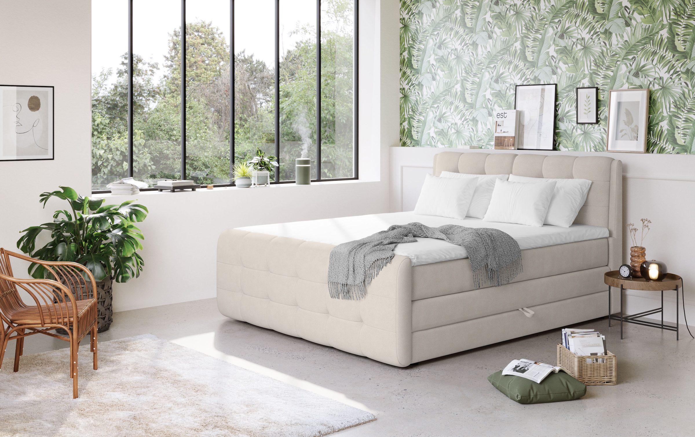 COTTA Boxspringbett »Fort mit Bettkasten, inkl. Topper« erhältlich in verschiedenen Breiten (160cm, 180cm & 200cm)