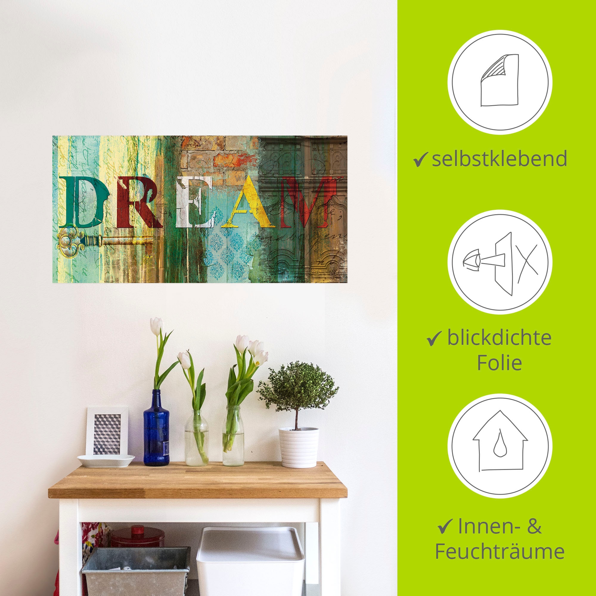Artland Wandbild »Traum«, Sprüche & Texte, (1 St.), als Leinwandbild, Poster, Wandaufkleber in verschied. Grössen
