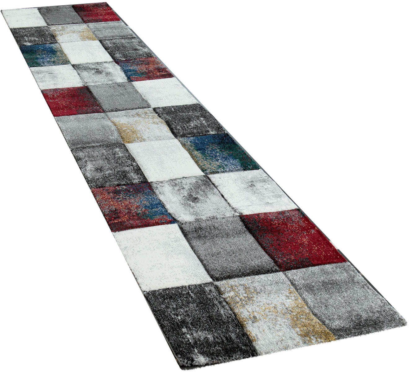 Image of Paco Home Läufer »Smaragd 751«, rechteckig, 18 mm Höhe, Kurzflor mit 3D-Design, kariert bei Ackermann Versand Schweiz