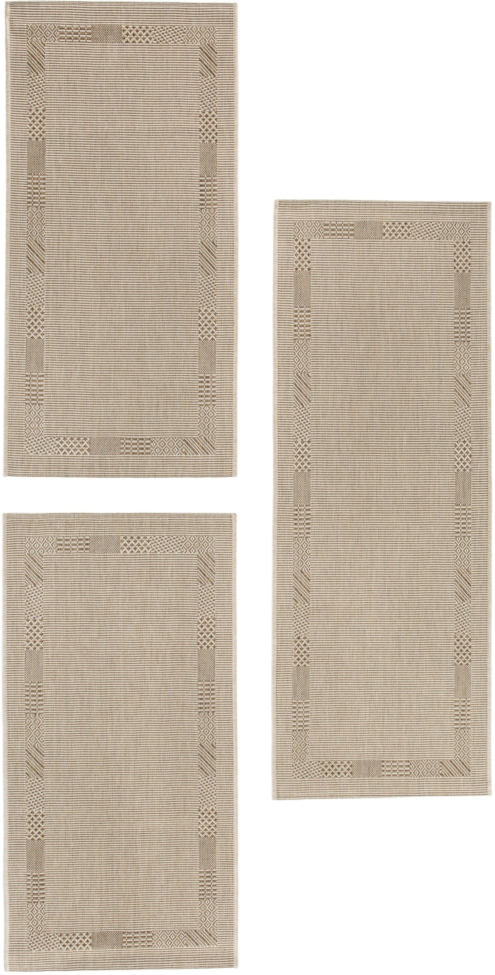 Image of Andiamo Bettumrandung »Montana«, (3 tlg.), Bettvorleger, Läufer-Set, Flachgewebe, mit Bordüre, In- und Outdoor geeignet, ideal im Schlafzimmer bei Ackermann Versand Schweiz