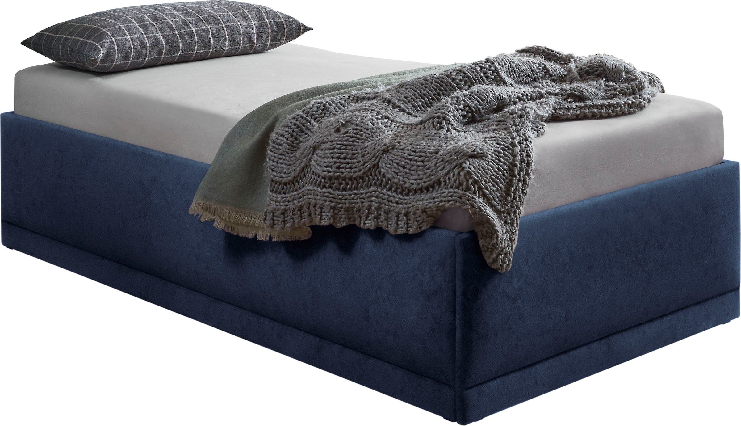 Westfalia Schlafkomfort Lit rembourré »Texel« hauteur confort avec coussins décoratifs, coffre à lit pour version avec matelas