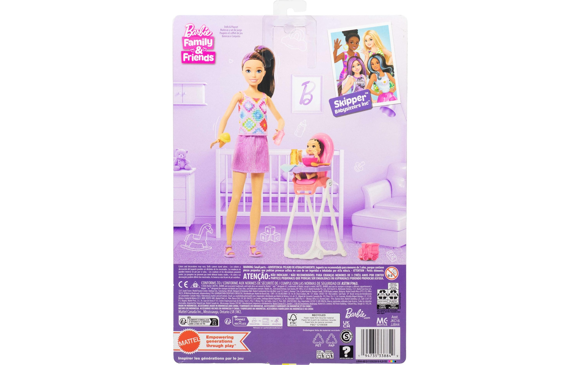 Barbie Spielwelt »Barbie "Skipper Babysitters Inc." Hochstuhl Spielset«