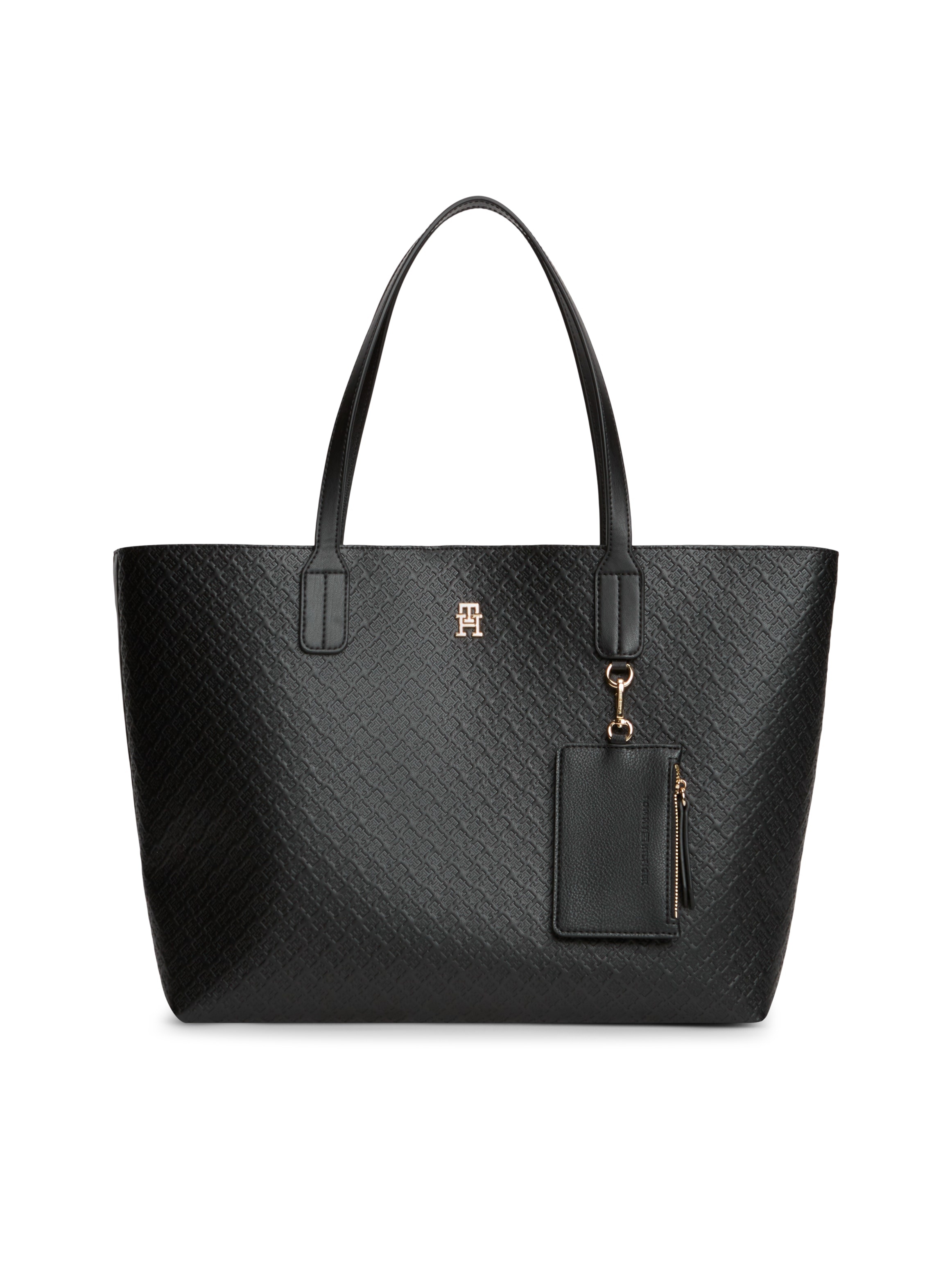 Image of Tommy Hilfiger Handtasche "TH ICON TOTE MONO" Damen Schultertasche mit TH-Allover-Logoprägung