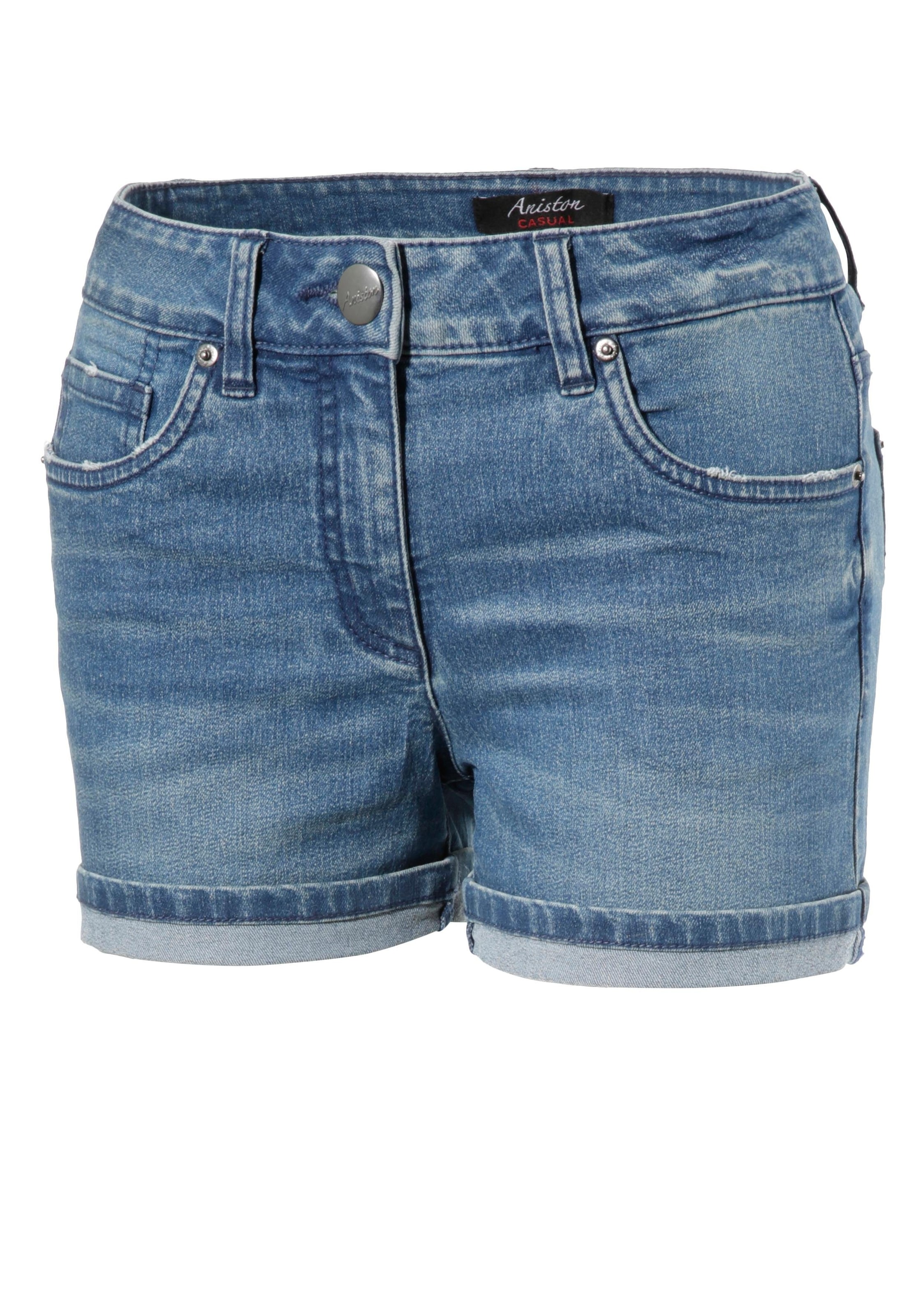 Aniston CASUAL Jeansshorts, mit leichten Abriebeffekte