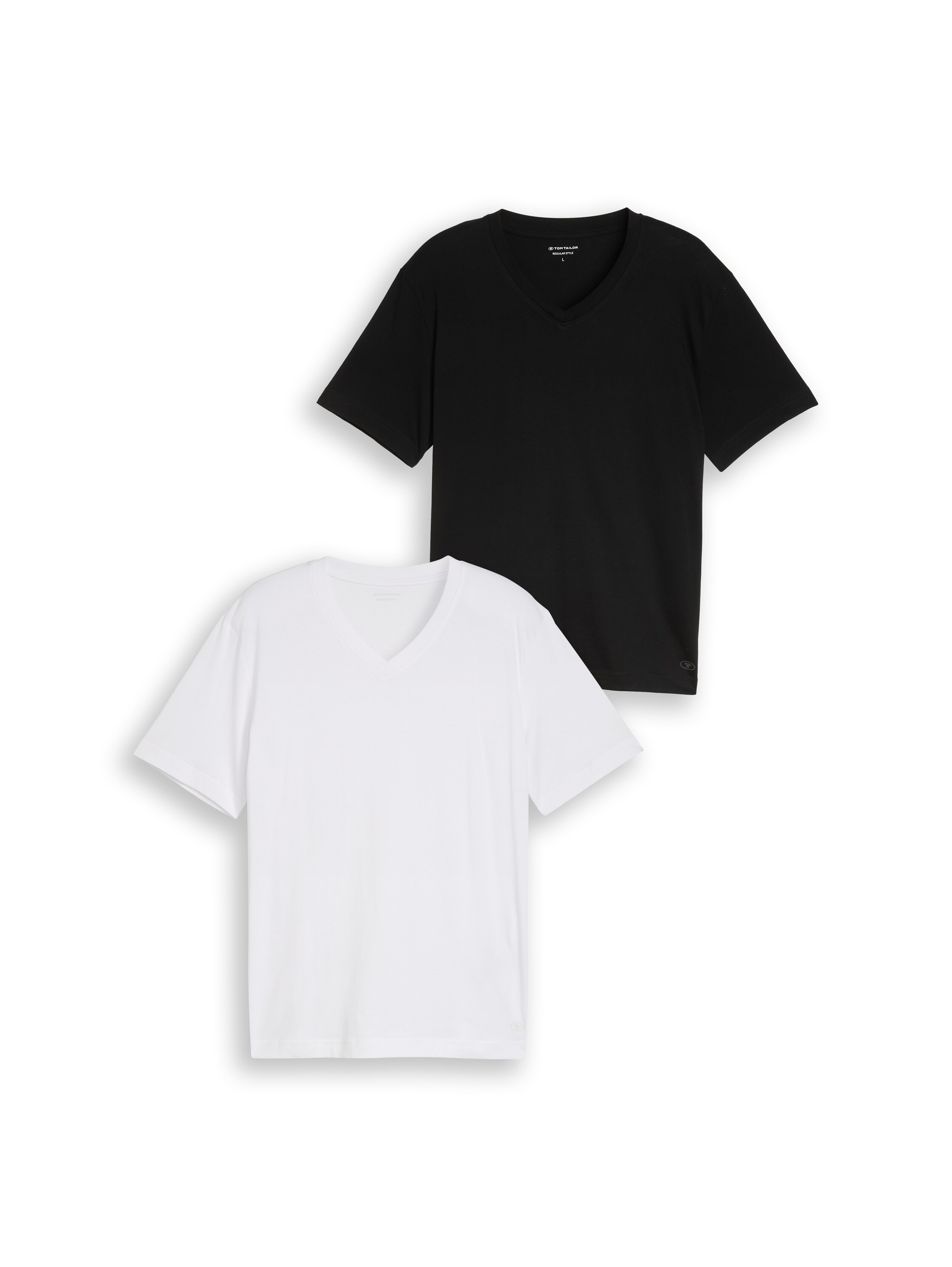 Image of TOM TAILOR T-Shirt Packung, 2 mit V-Ausschnitt, Doppelpack