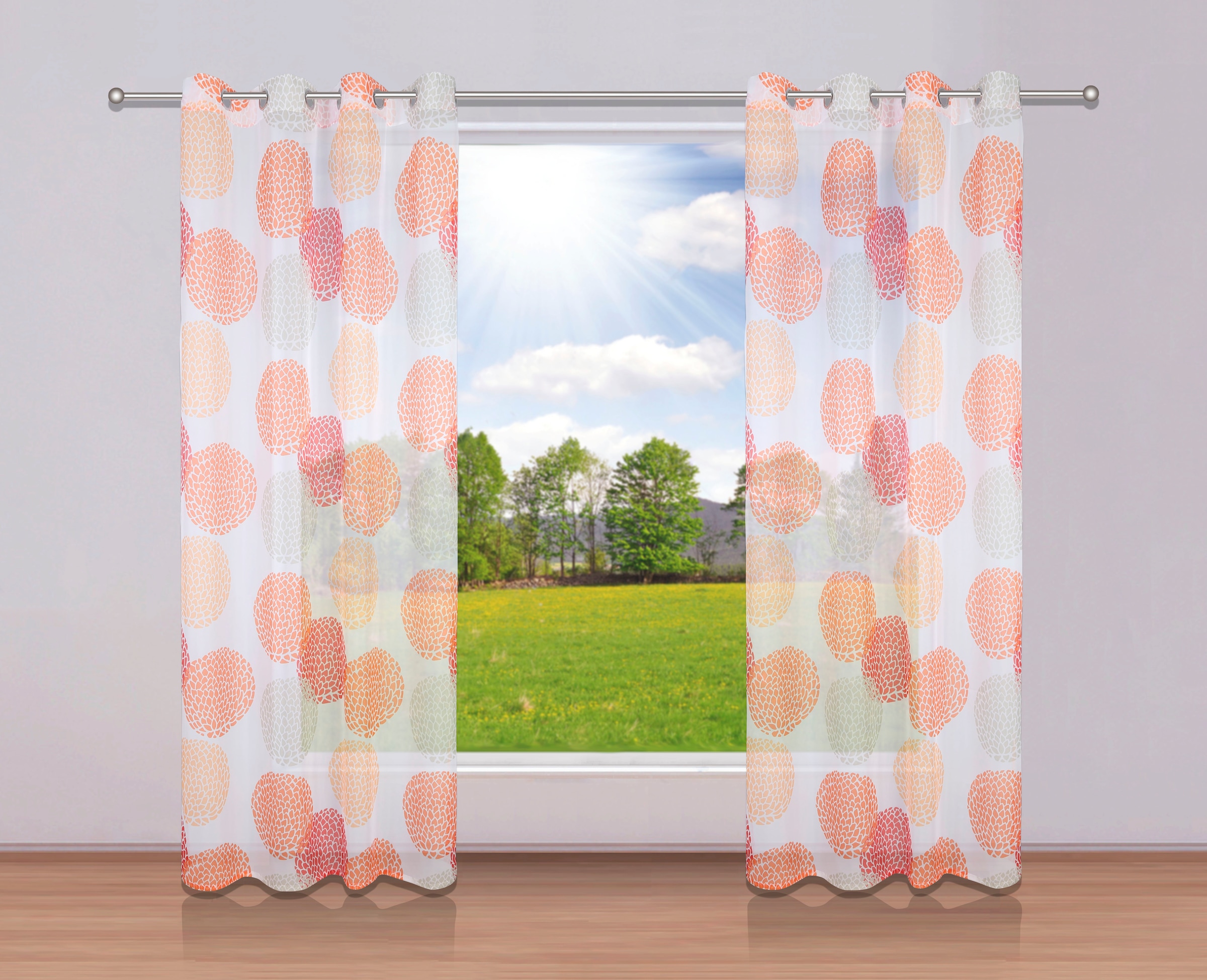 my home Gardine »BELEM« Ösen 1 Stk. tlg. 1 Schal, Polyester, Kreise