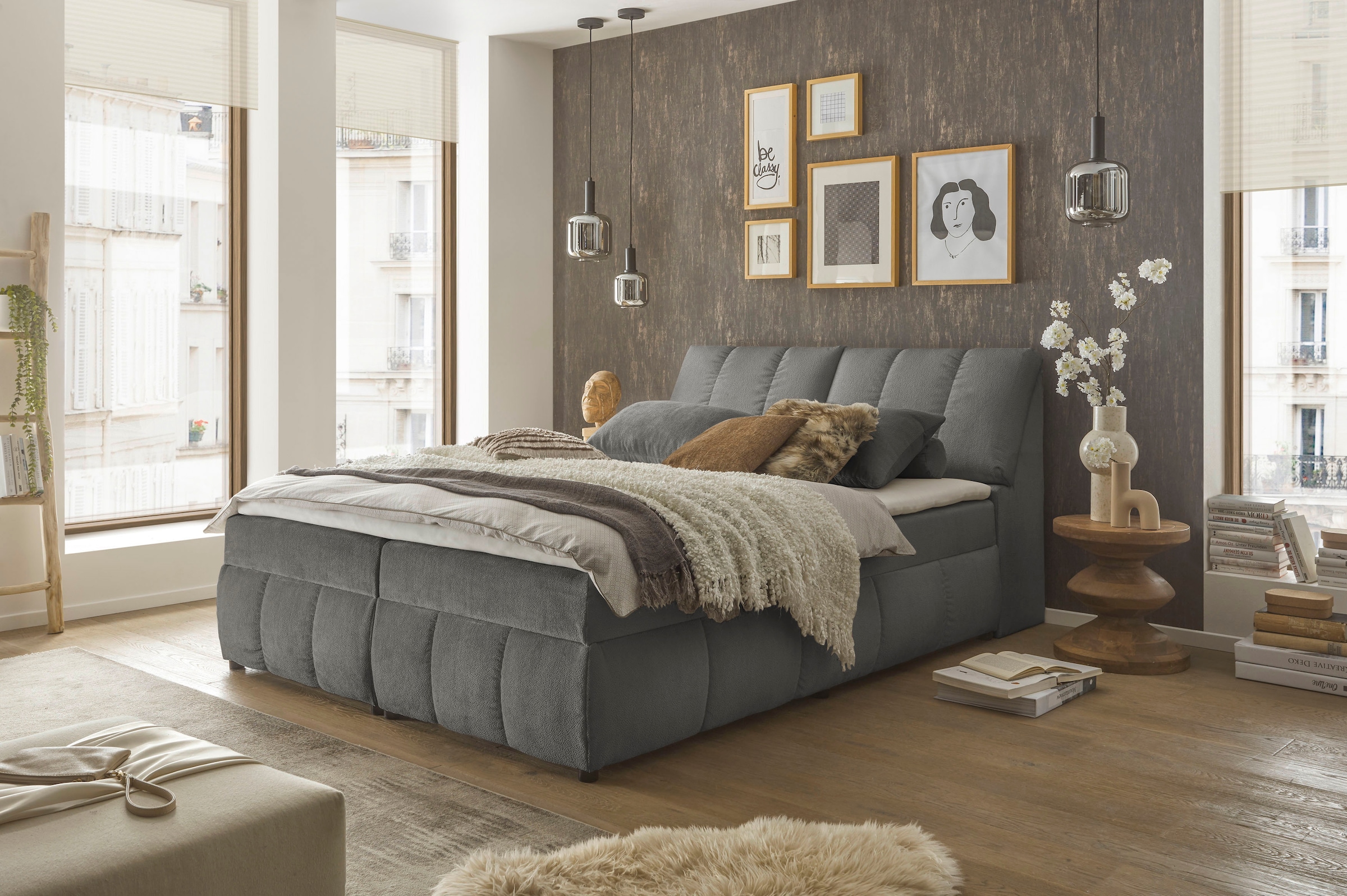 Image of ED EXCITING DESIGN Boxbett "Valencia" inkl. Bettkasten und Stauraum im Kopfteil