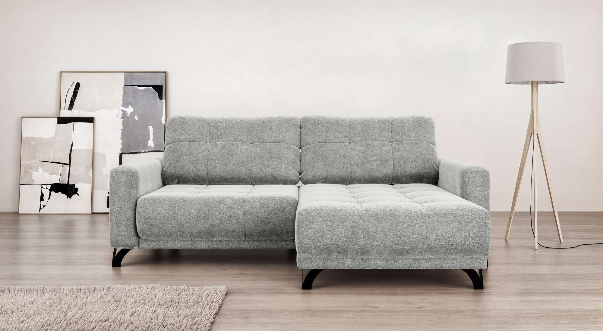 INOSIGN Ecksofa »FAIRVIEW mit verstellbaren Rückenlehne, Masse B/T/H: 234/174/93 cm«, L-Form mit Wellenunterfederung, Recamiere beidseitig montierbar