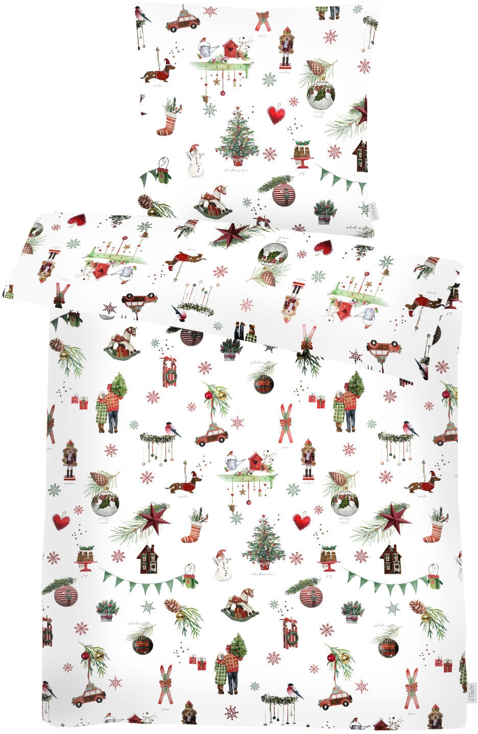 Image of APELT Bettwäsche "Finn" 2 Stk. mit Weihnachtsmotiven