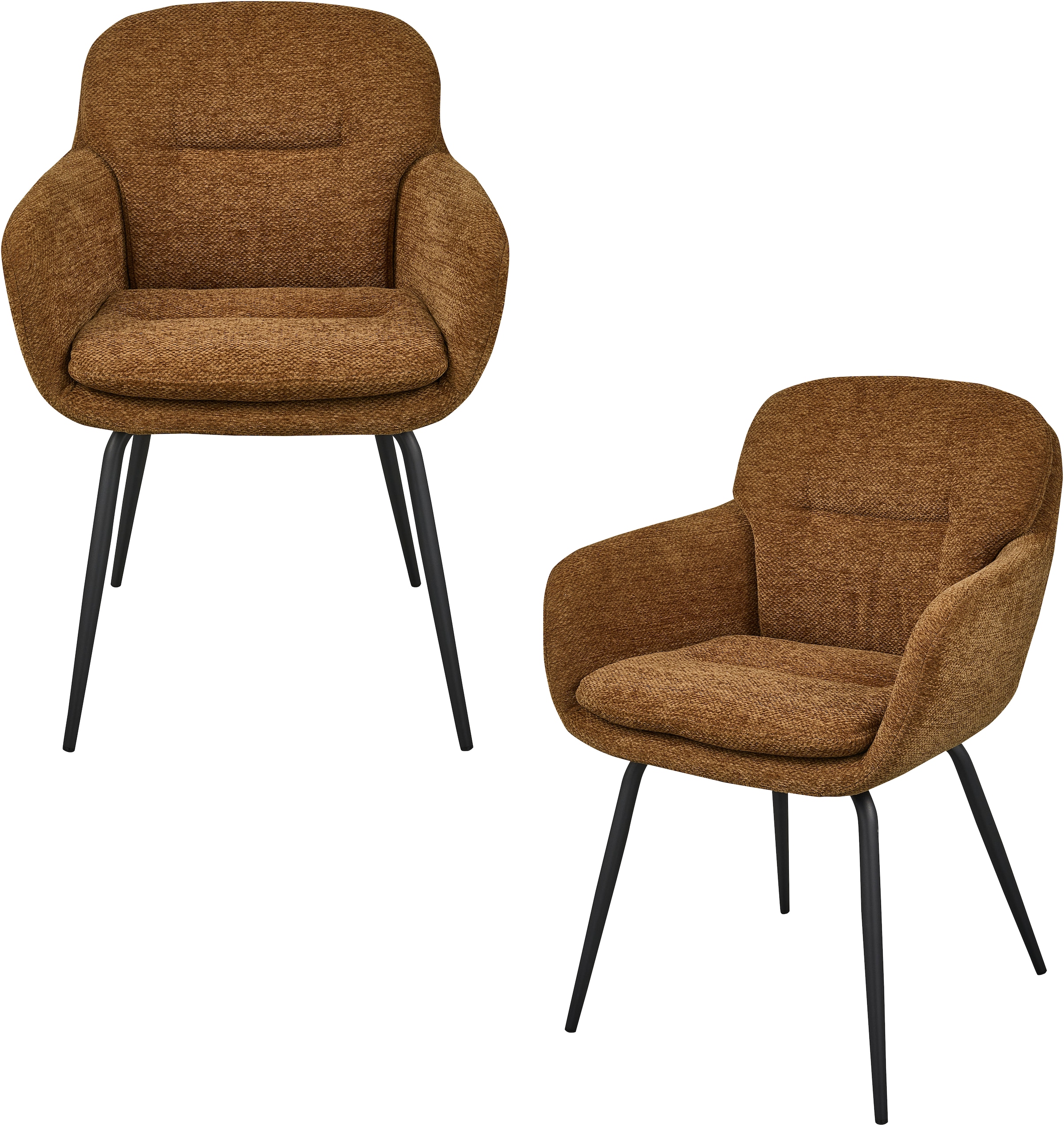 Image of WOOOD Esszimmerstuhl "Runa Chenille-Bezug mit Metallgestell, H 82 x B 57 x T 59 cm" (Set) 2 Stk.(Set, 2 St)Tragkraft 120 kg, pfleigleicht Geringe Verschleissfestigkeit