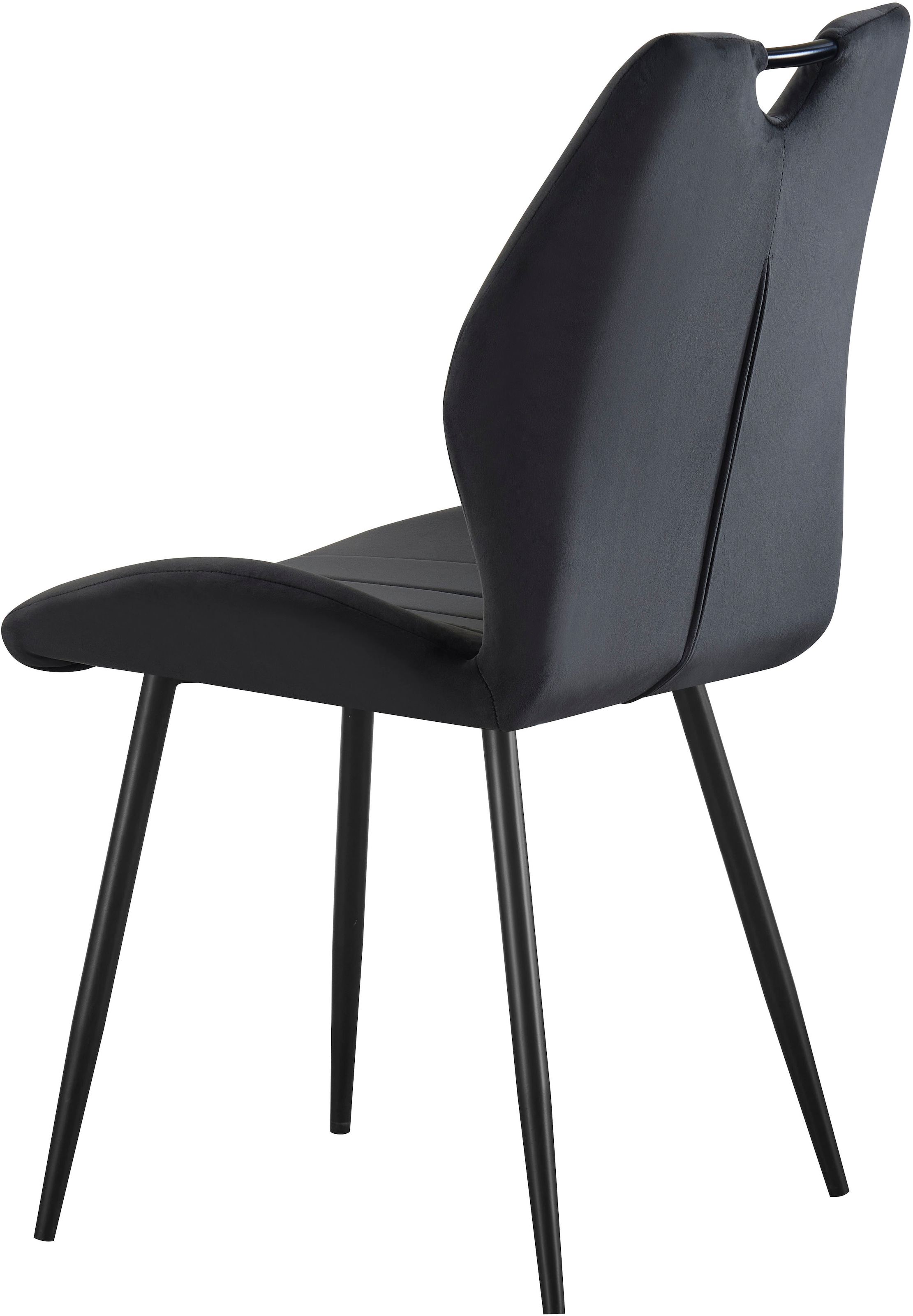 Home affaire Esszimmerstuhl »KILLAM, 2er Set, mit Metallgestell in matt schwarz« (Set) 2 Stk.in verschiedenen Farben, Belsatbarkeit pro Stuhl 120 kg, 360° drehbar