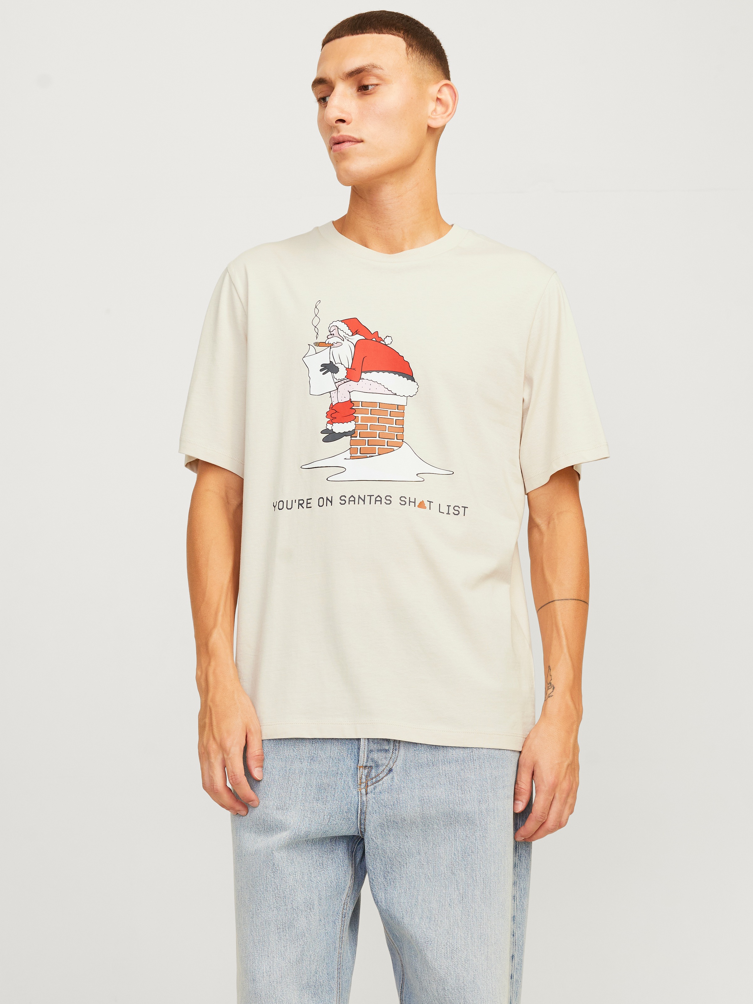 Image of Jack & Jones Rundhalsshirt "JJXMAS FUNNY TEE SS CREW NECK"
