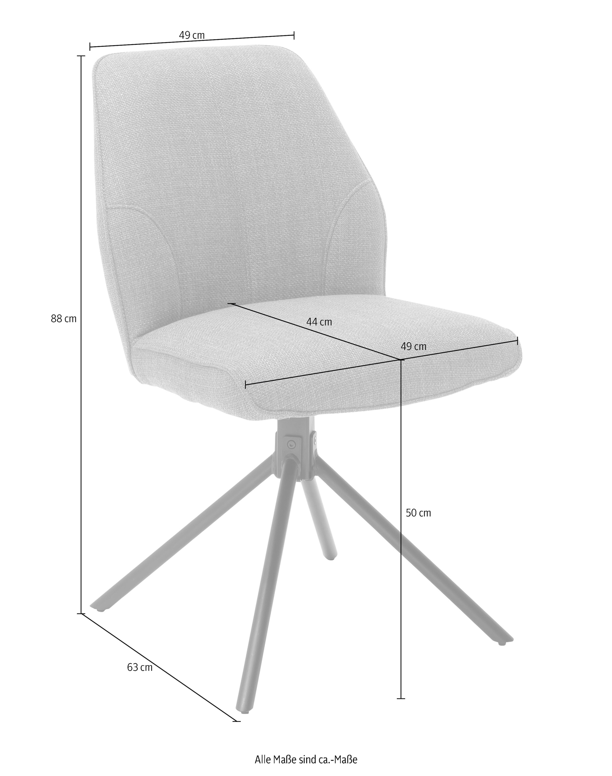 MCA furniture 4-Fussstuhl »Pemba«, (Set), 2 St., 2er-Set, 180°drehbar mit Nivellierung, Stuhl belastbar bis 120 kg