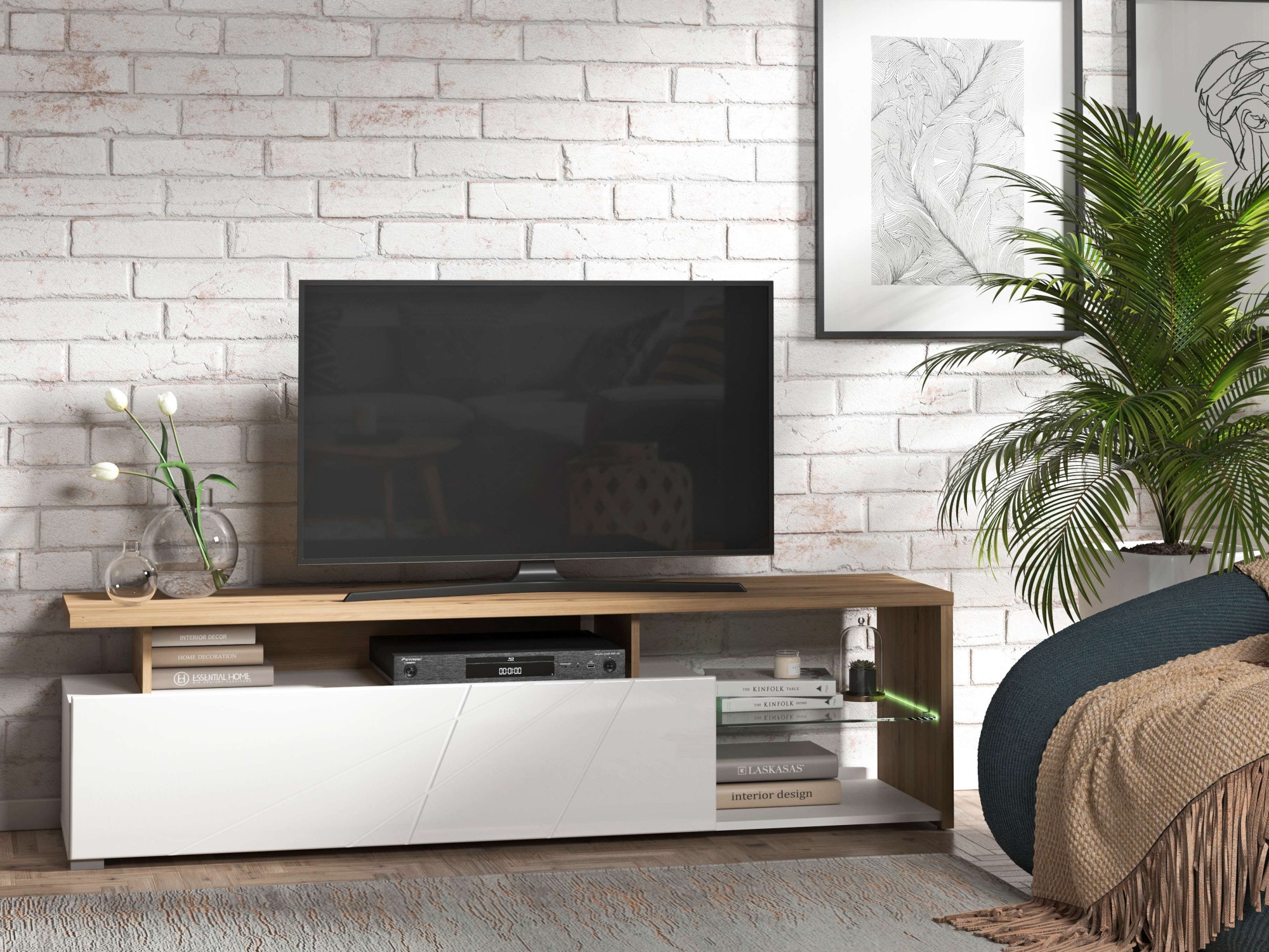 Image of INOSIGN Lowboard "Arctic TV-Board" TV-Kommode,Br. 170 cm, mit und ohne LED-Beleuchtung,Front mit Fräsung