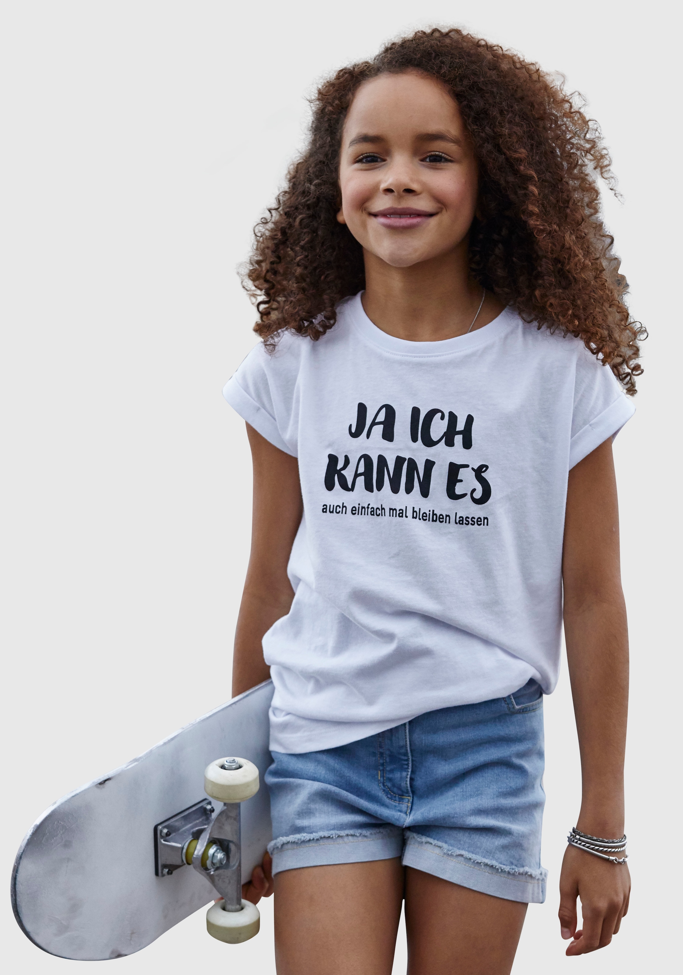 mit ...«, ich coolem KIDSWORLD T-Shirt Spruch es auf »Ja versandkostenfrei kann