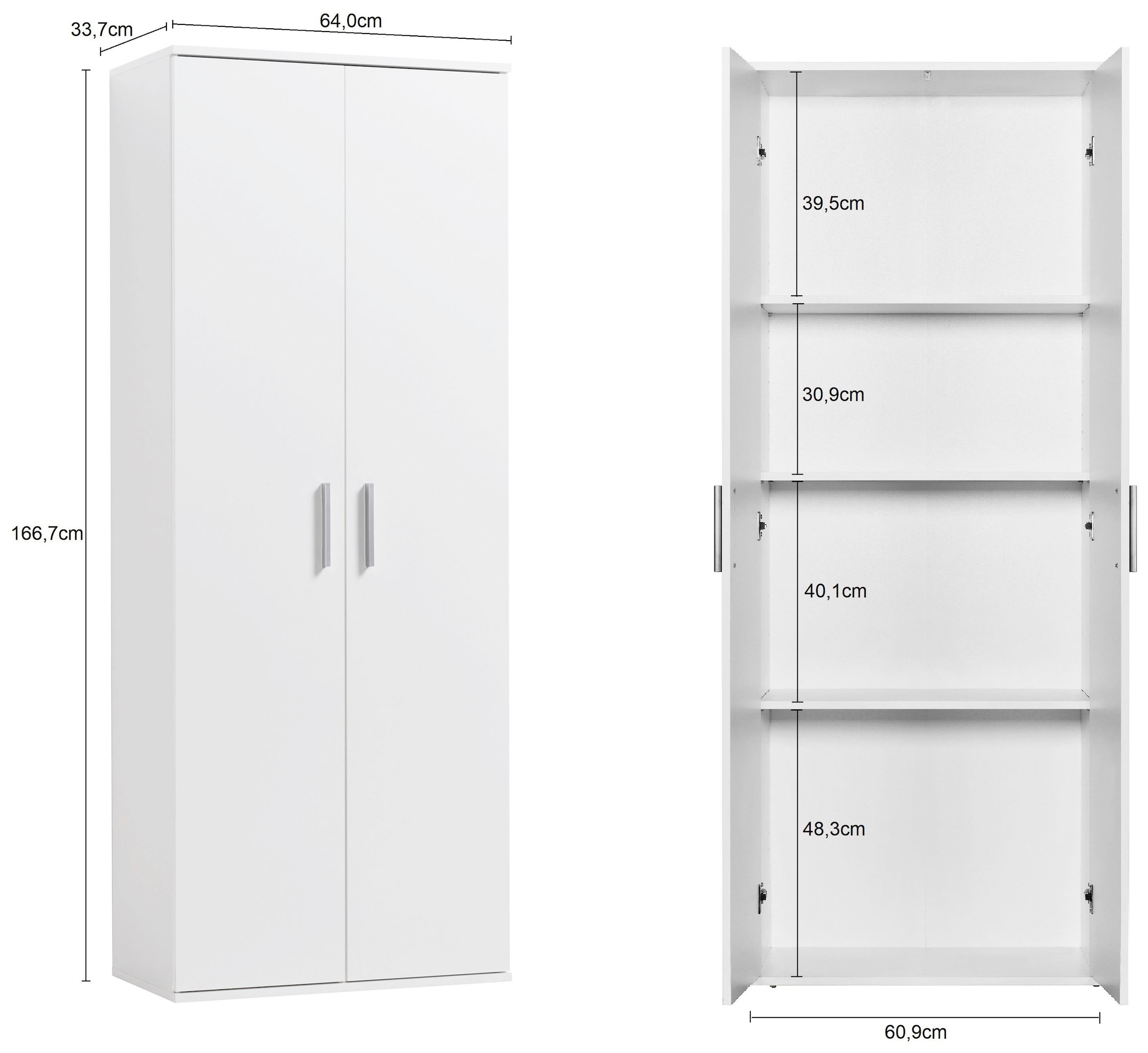 Procontour Armoire multi-usages »Schrank Clara !« hauteur 167 cm, avec étagères réglables en hauteur