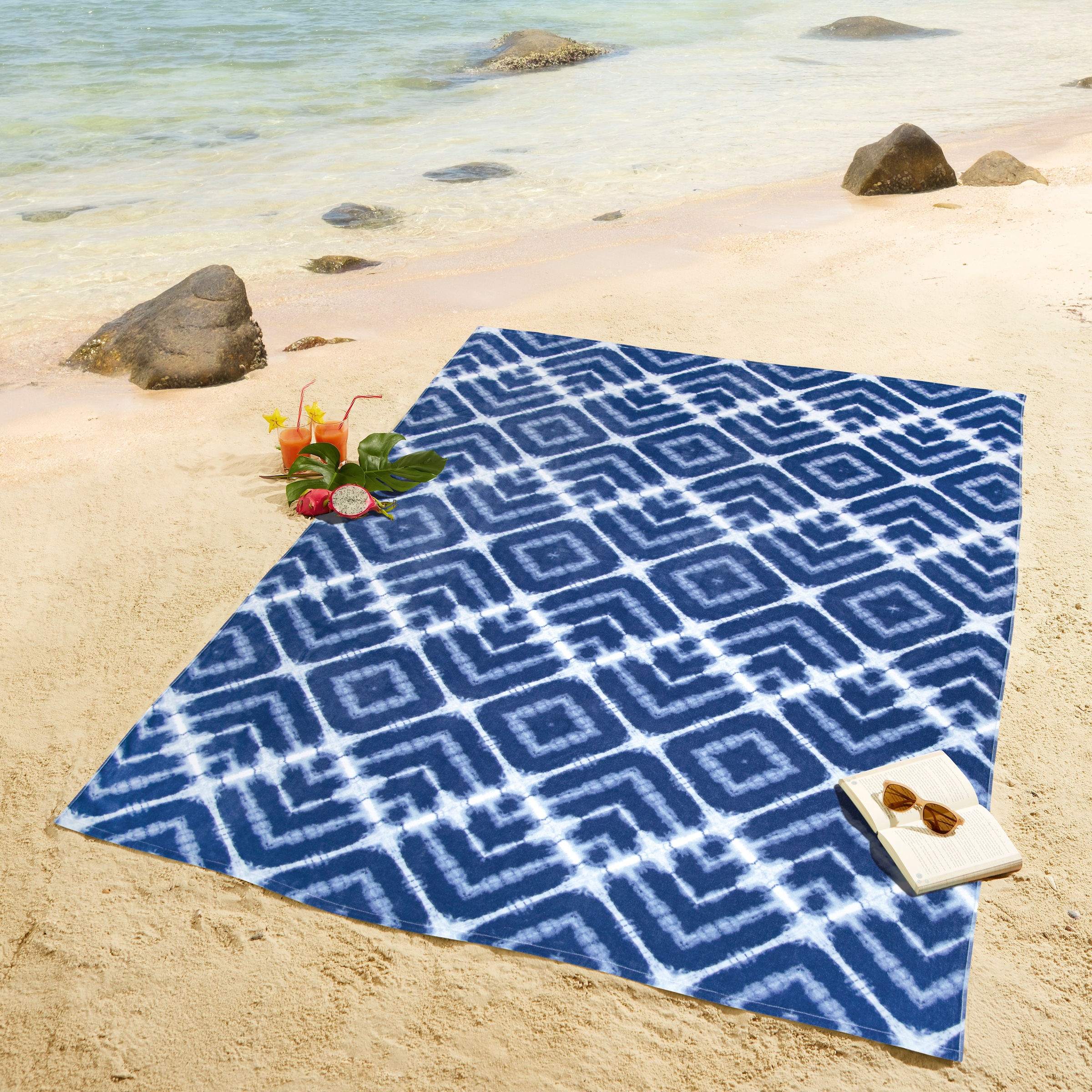 Dyckhoff Serviette de plage »Batik« Extra gross 140x195cm