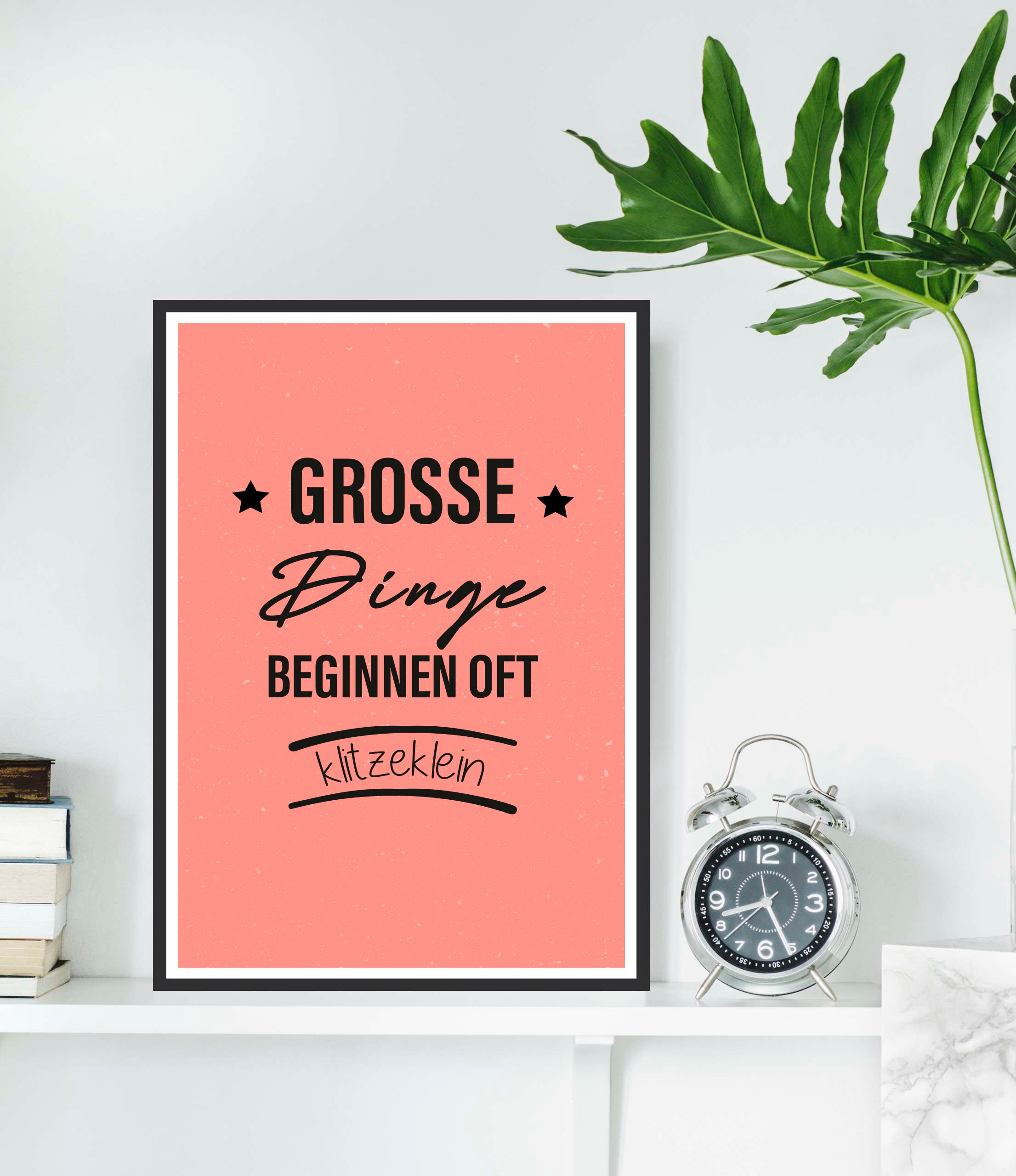 Image of queence Metallbild "Grosse Dinge" Schriftzug Schriftzüge 1 Stk. tlg. Stahlschilder