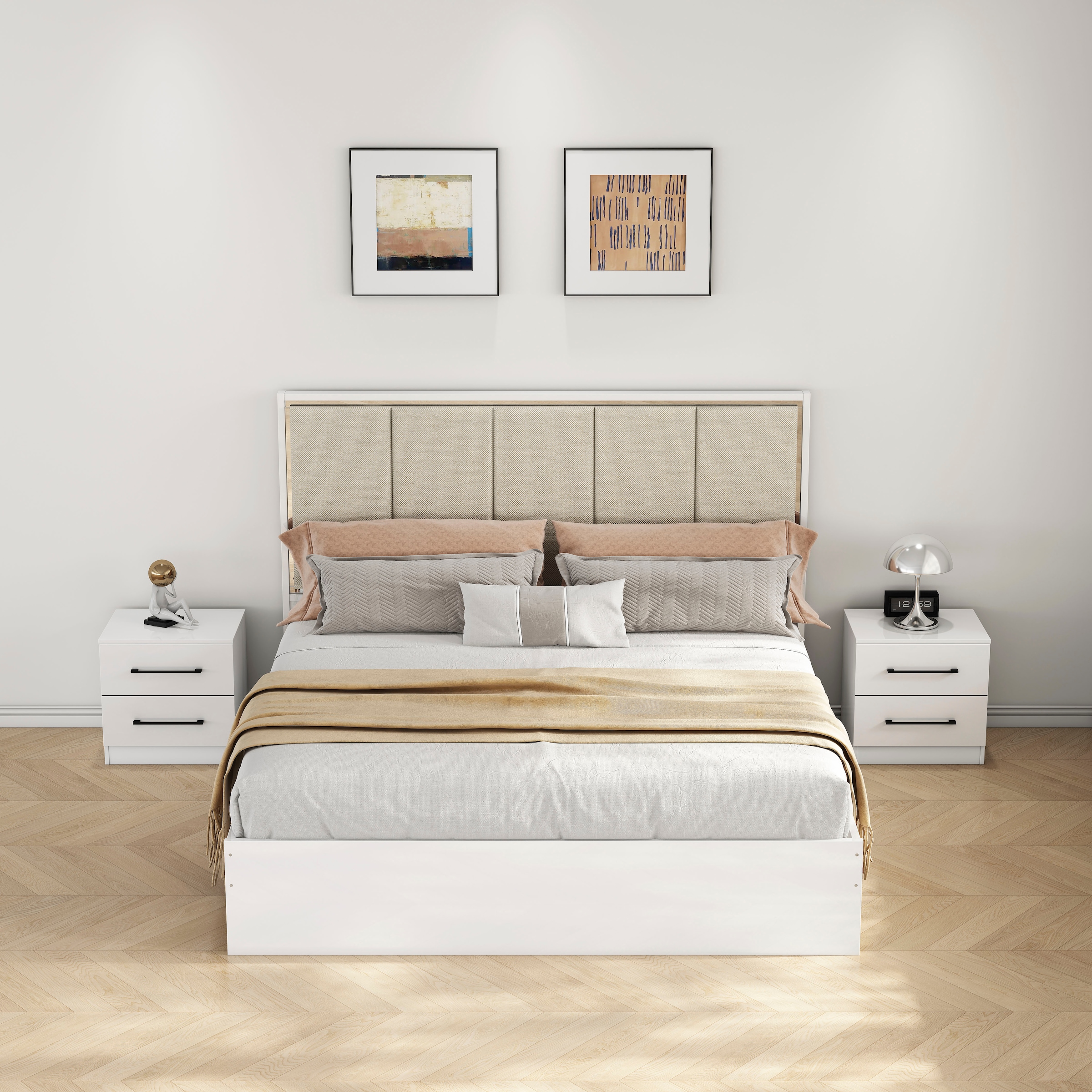 GOODproduct Nachtkommode »Sylt Bestseller, 2 Schubladen mit viel Stauraum – Ordnung & Eleganz.« Spar-Set, modernes Hochglanz Nachtschrank Set (2 Stück) Stilvolles Design, 2 Stk. tlg. Nachttisch Bestseller Beistelltisch Kommode