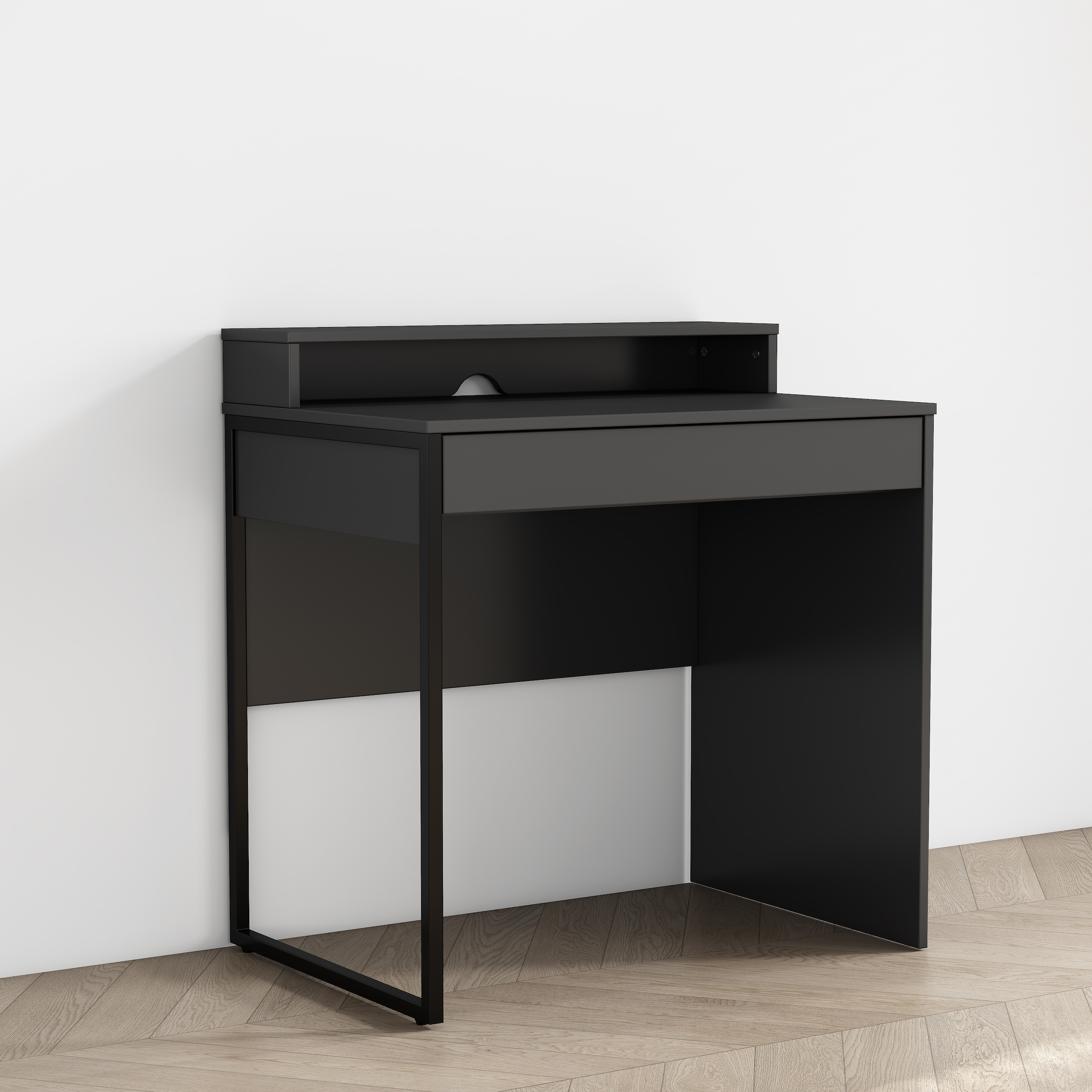 GOODproduct Schreibtisch »Moid, Computertisch in modernem Design« Breite 80 cm, mit Schublade, Kabeldurchlass & Metallkufe