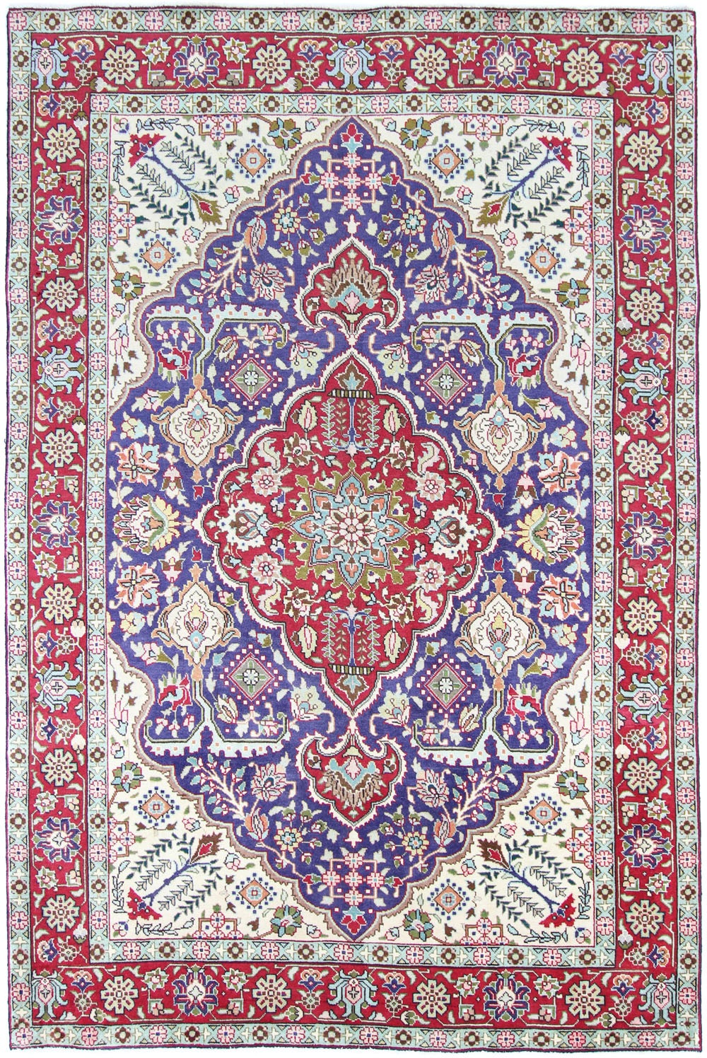 Image of morgenland Wollteppich »Täbriz Teppich handgeknüpft dunkelblau«, rechteckig, 7 mm Höhe bei Ackermann Versand Schweiz