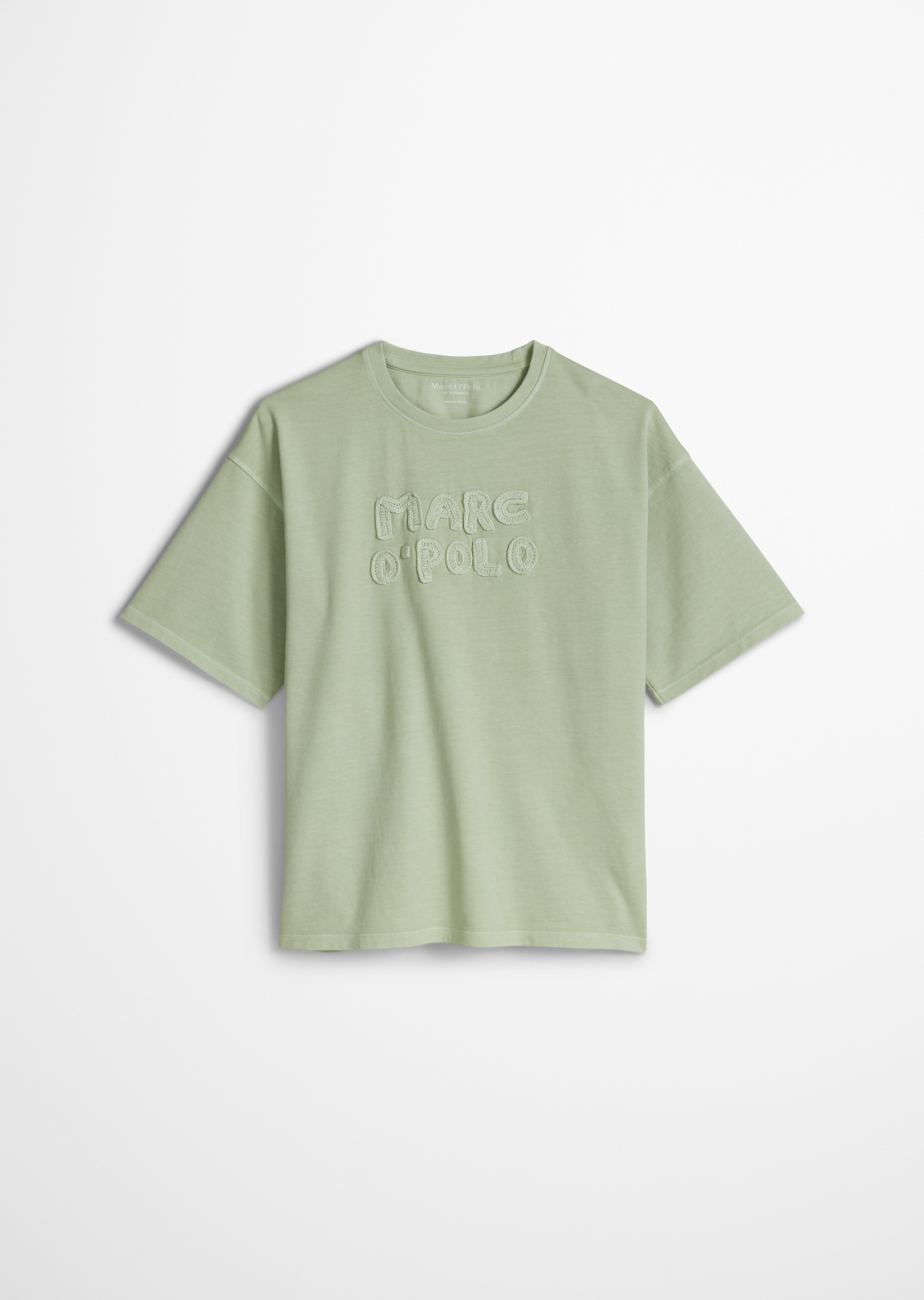 Image of Marc OPolo T-Shirt gehäkeltes Logo, lockere Passform