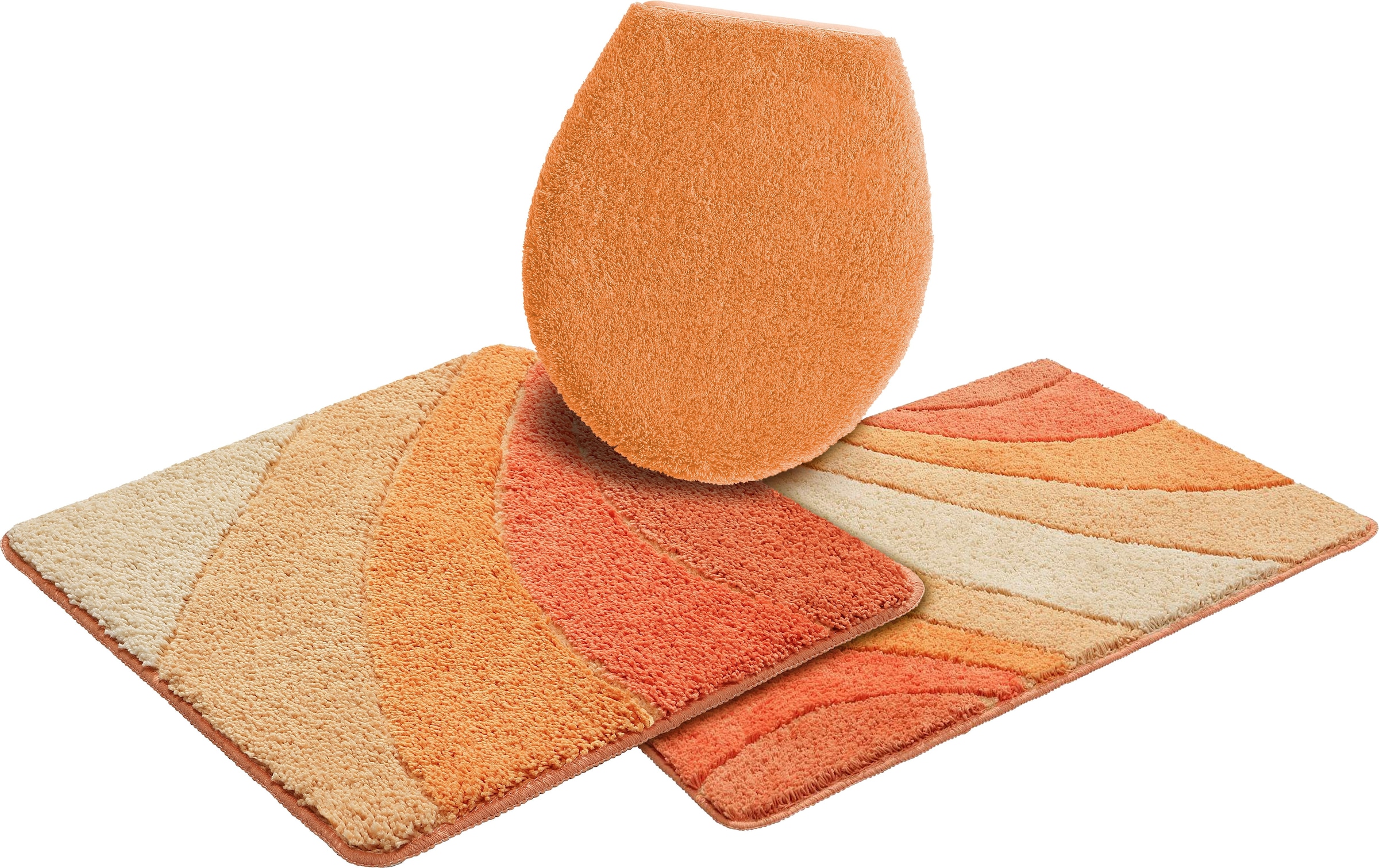 my home Badematte »Josie, Badvorleger, Badezimmer Teppich«, rutschhemmend beschichtet, fussbodenheizungsgeeignet-schnell trocknend-strapazierfähig, Badteppich, Badematten, rechteckig, rund & als 3-tlg. Set erhältlich