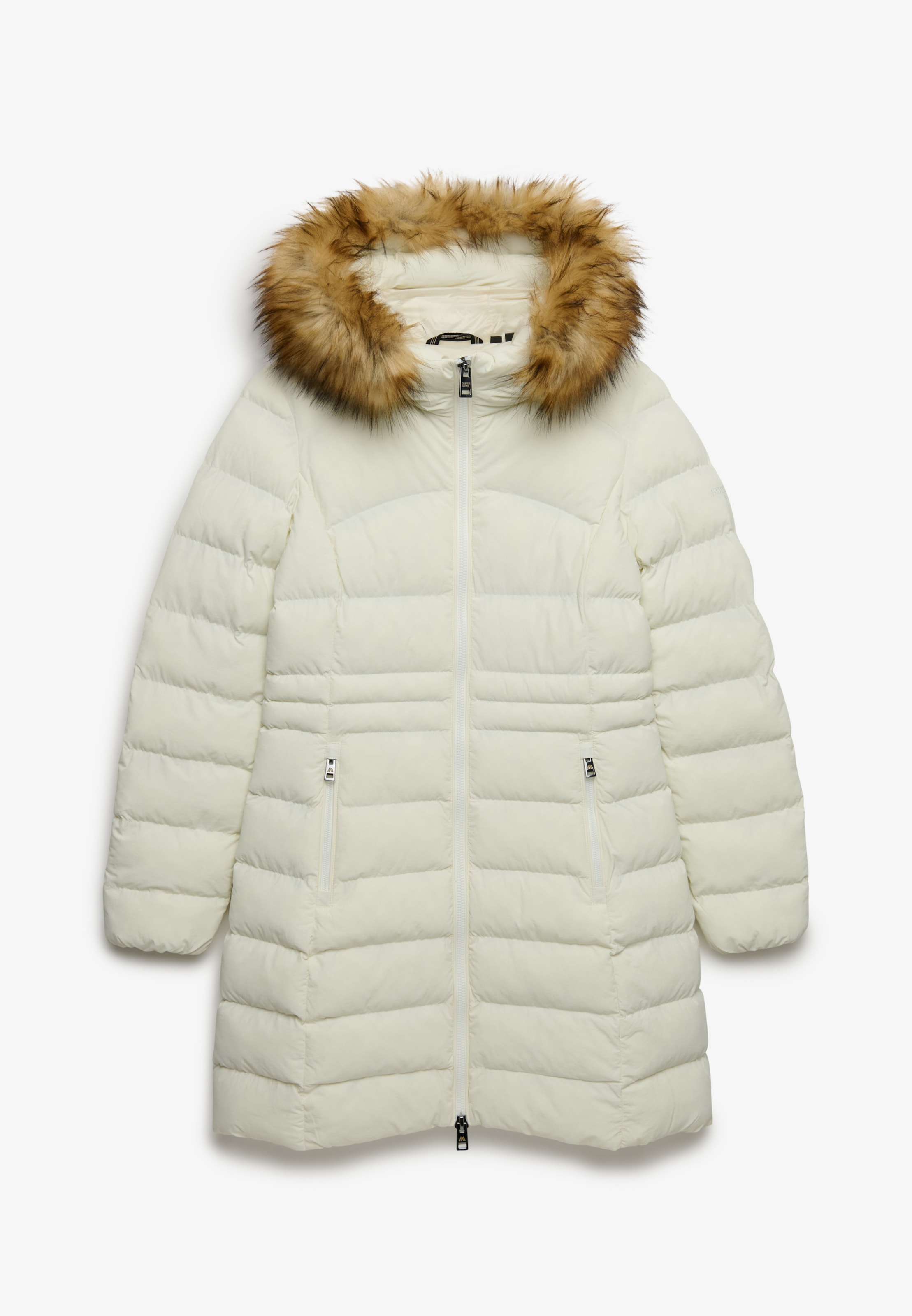 Image of Superdry Steppjacke "HOOD FAUX FUR FUJI MID LENGTH" mit Kapuze Kunstfaser, slim fit